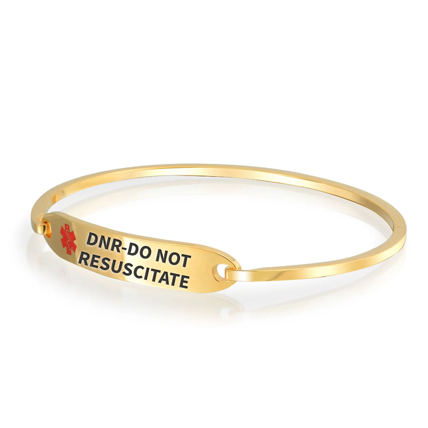 Sleek Medical ID Bracelet Bangle Stainless Steel 7 Inch - Image 26