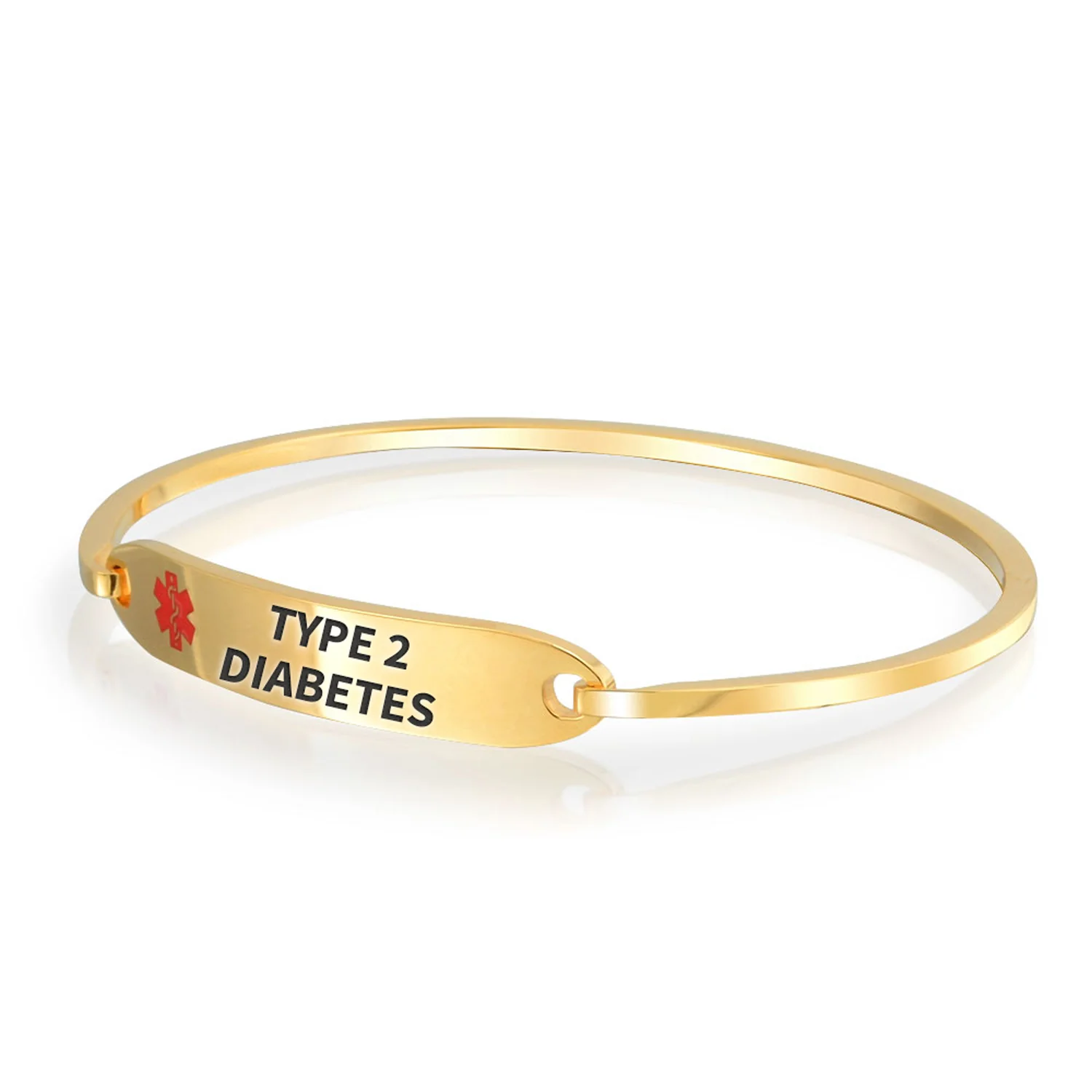 Sleek Medical ID Bracelet Bangle Stainless Steel 7 Inch - Image 30