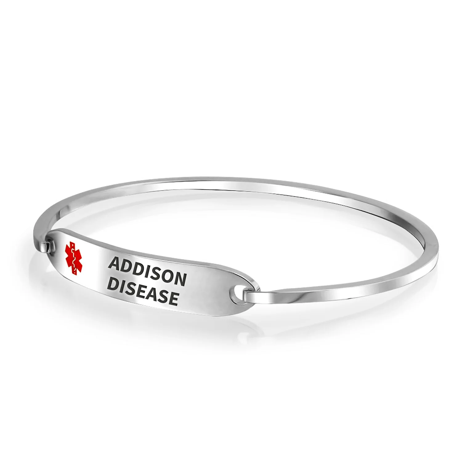 Sleek Medical ID Bracelet Bangle Stainless Steel 7 Inch - Image 31