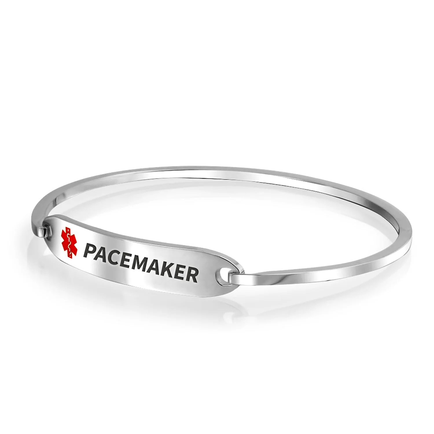Sleek Medical ID Bracelet Bangle Stainless Steel 7 Inch - Image 35