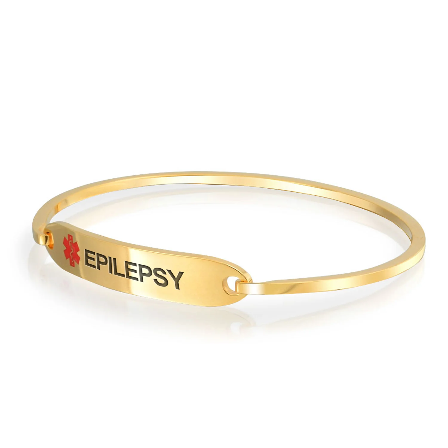 Sleek Medical ID Bracelet Bangle Stainless Steel 7 Inch - Image 40