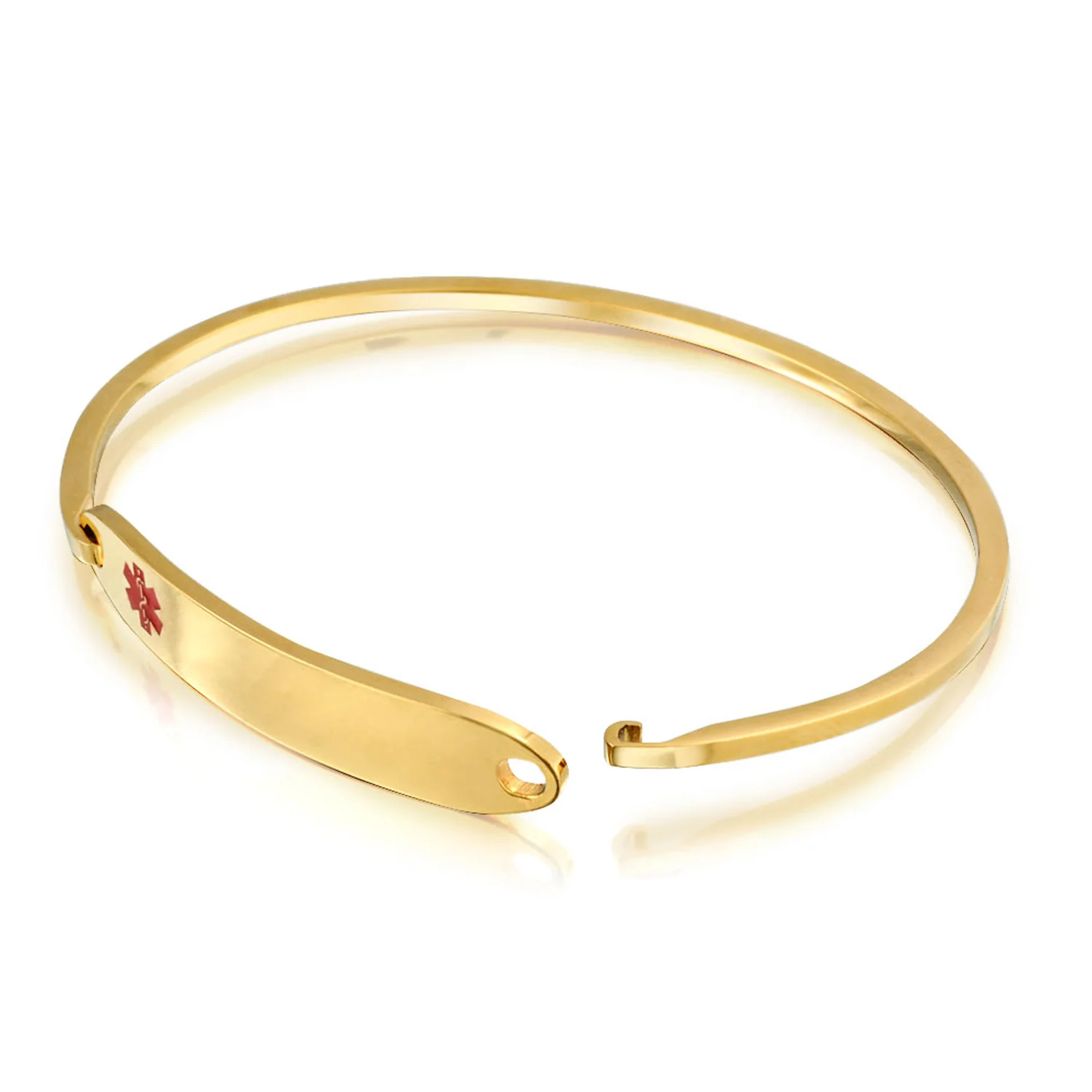 Sleek Medical ID Bracelet Bangle Stainless Steel 7 Inch - Image 42