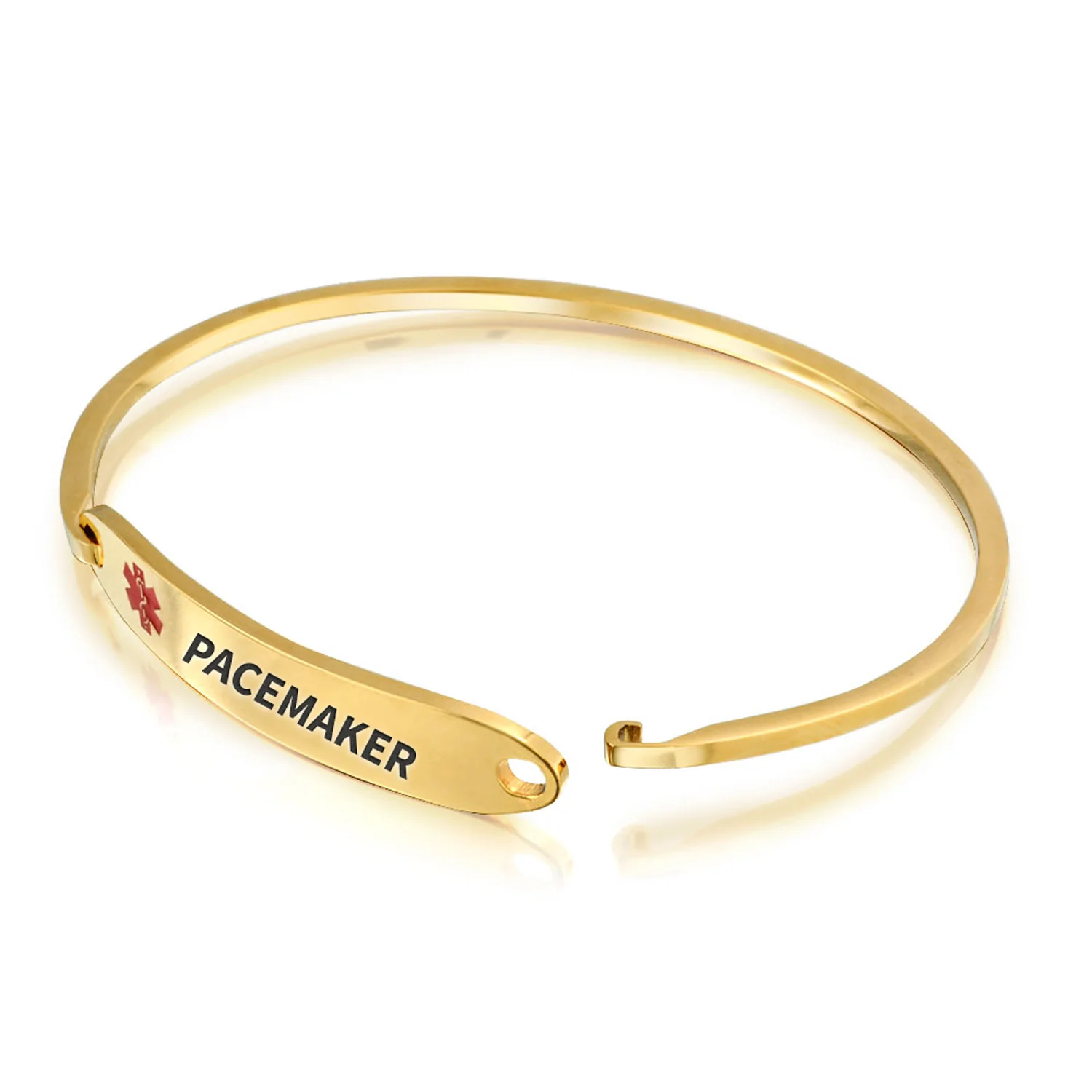 Sleek Medical ID Bracelet Bangle Stainless Steel 7 Inch - Image 47