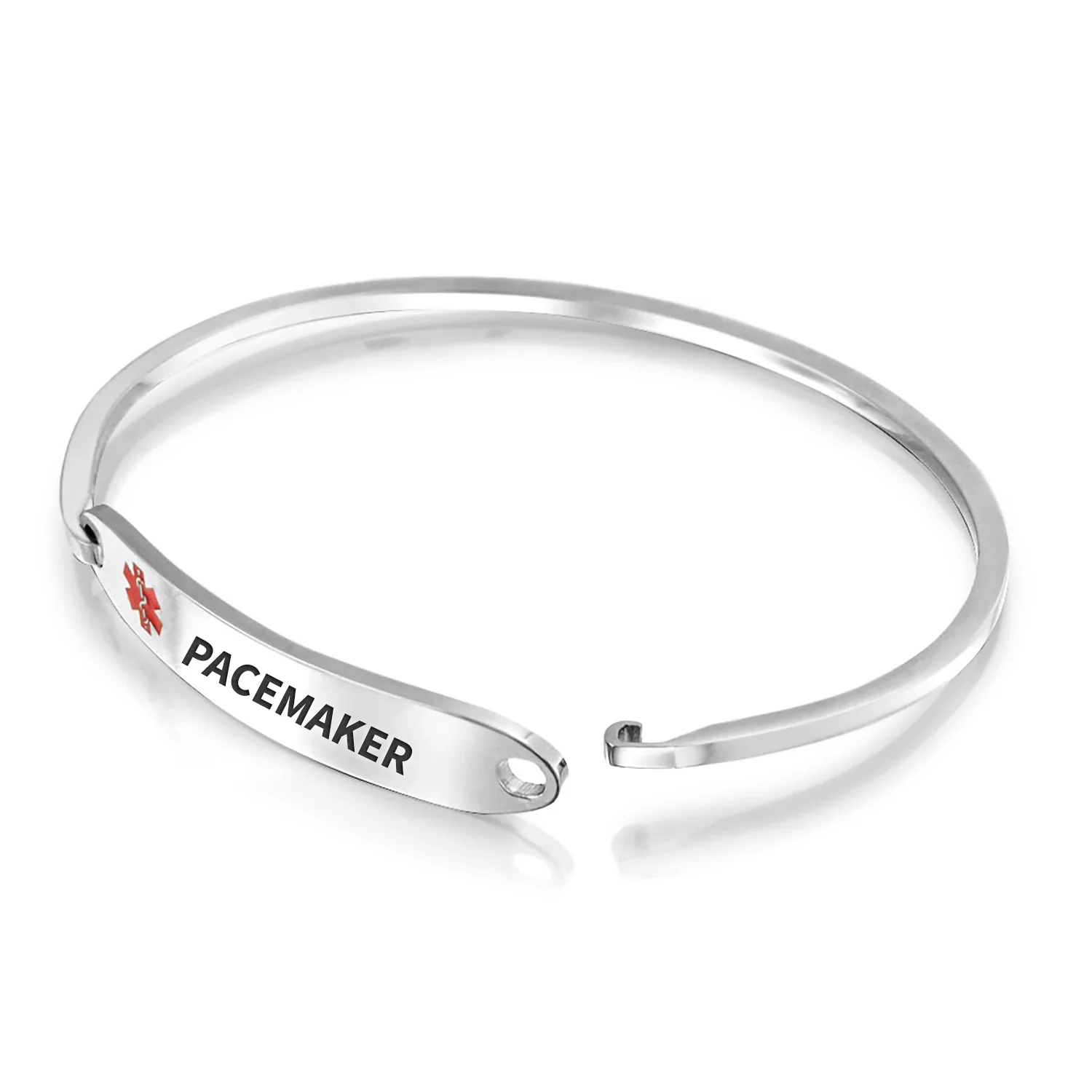 Sleek Medical ID Bracelet Bangle Stainless Steel 7 Inch - Image 55