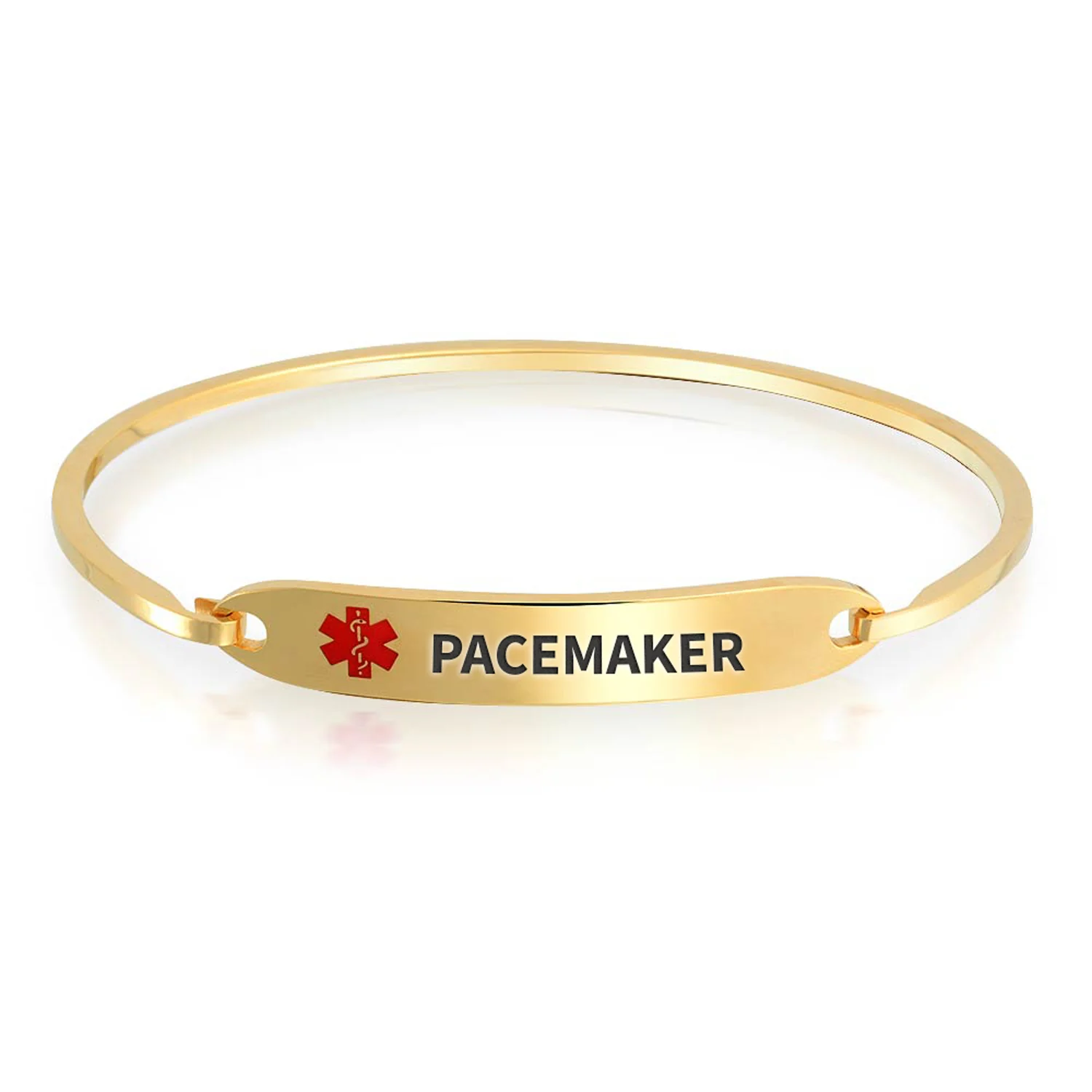 Sleek Medical ID Bracelet Bangle Stainless Steel 7 Inch - Image 7