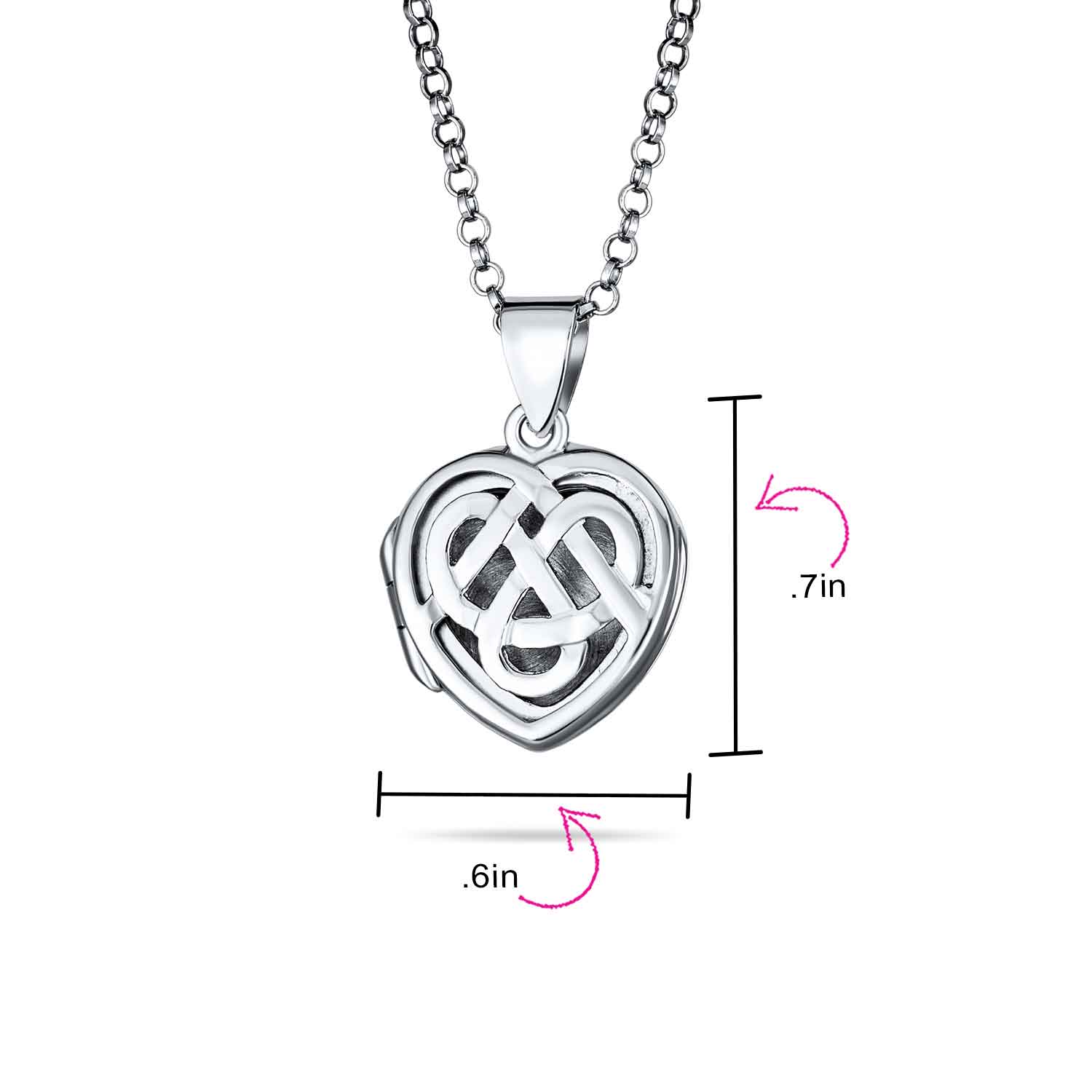Small BFF Infinity Knot Celtic Heart Locket Necklace for Essential Oils & Photos - Image 5