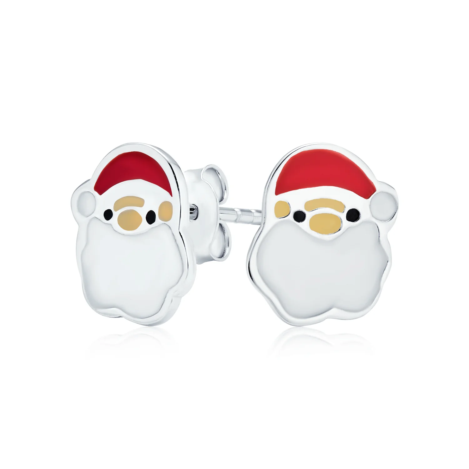 Set of 3 Small Holiday Winter Santa Claus Christmas Tree Snowman Stud Earrings - Image 6