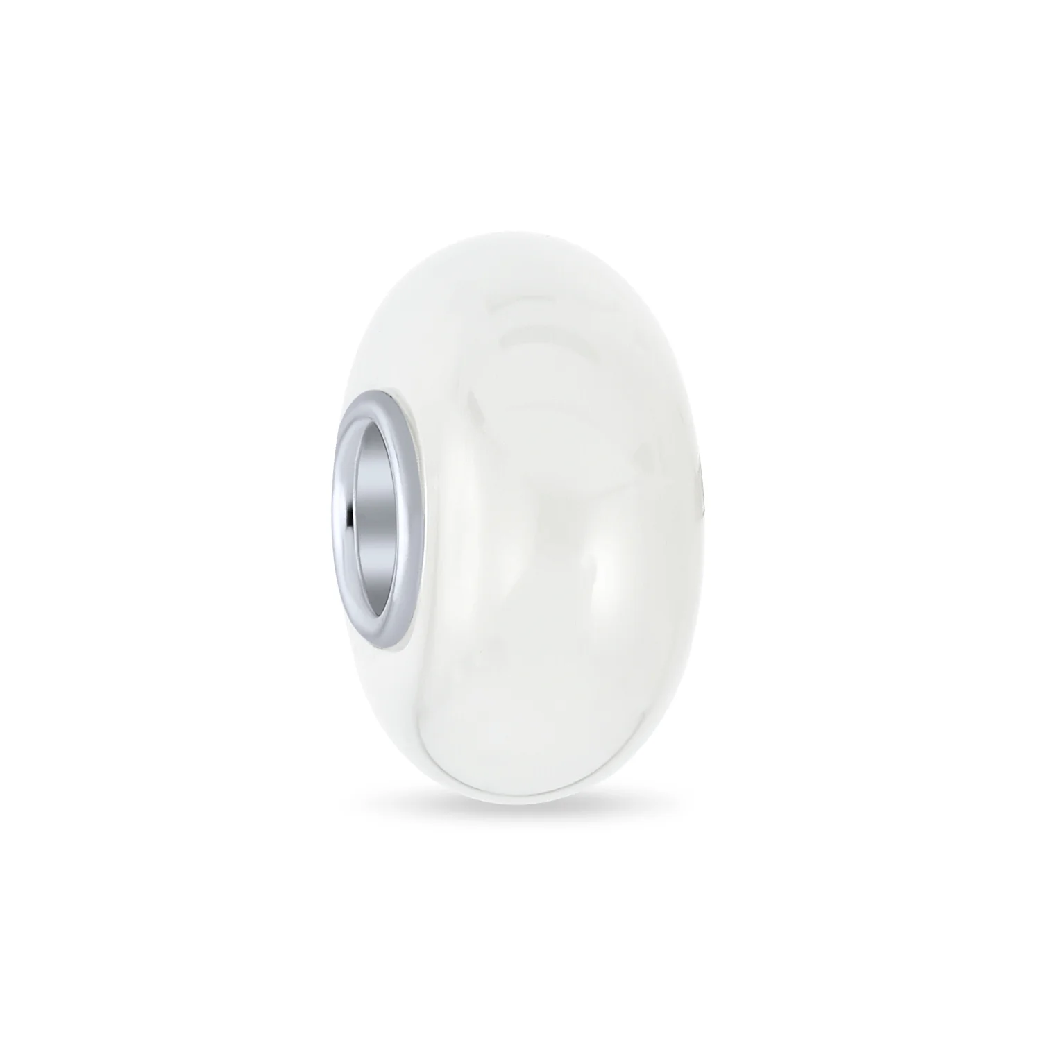 Smooth Opaque Murano Glass Charm Bead for European Bracelets Sterling Silver - Image 3