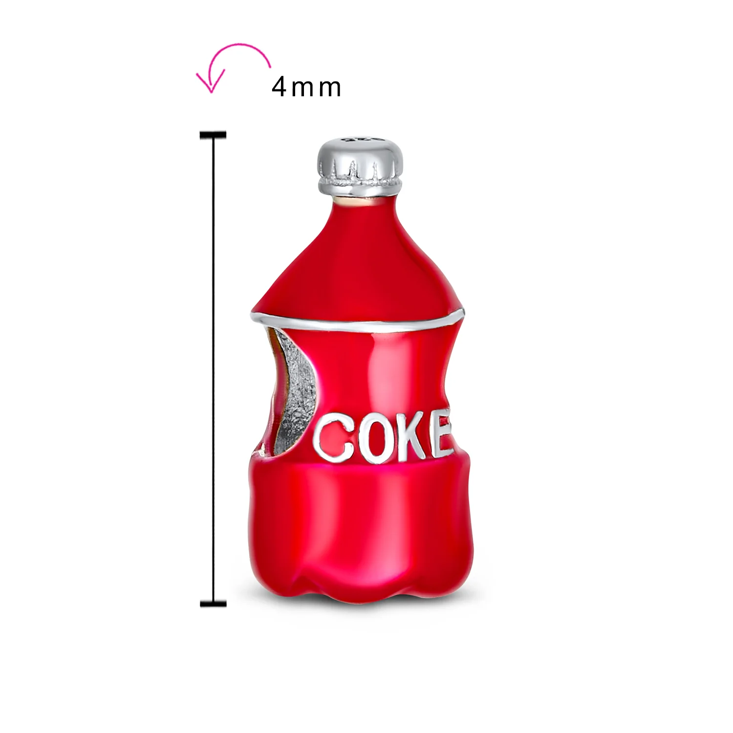 Soda Lover Red Enamel Coke Bottle Charm Bead for European Bracelets - Image 3
