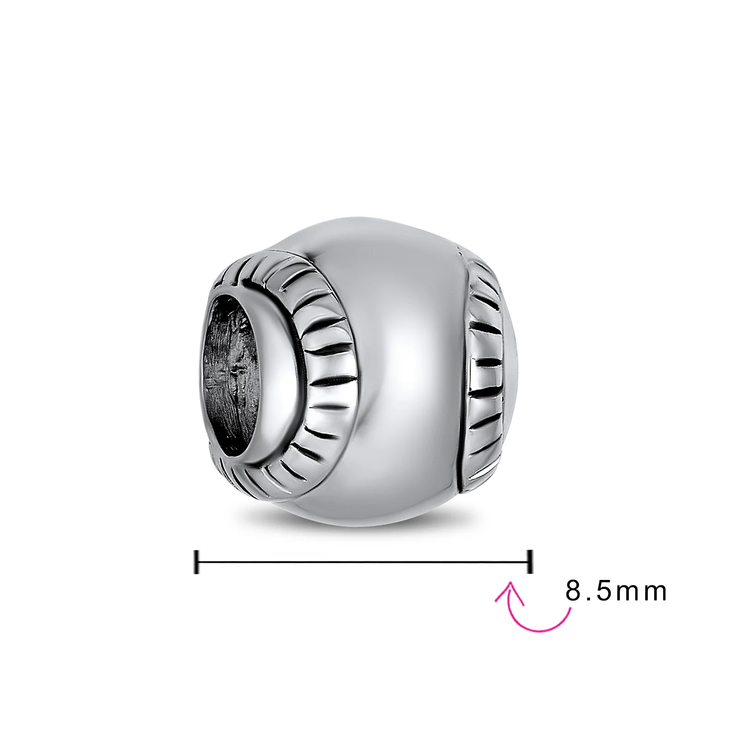 Softball Team Charm Bead Sterling Silver for European Bracelets - Image 4
