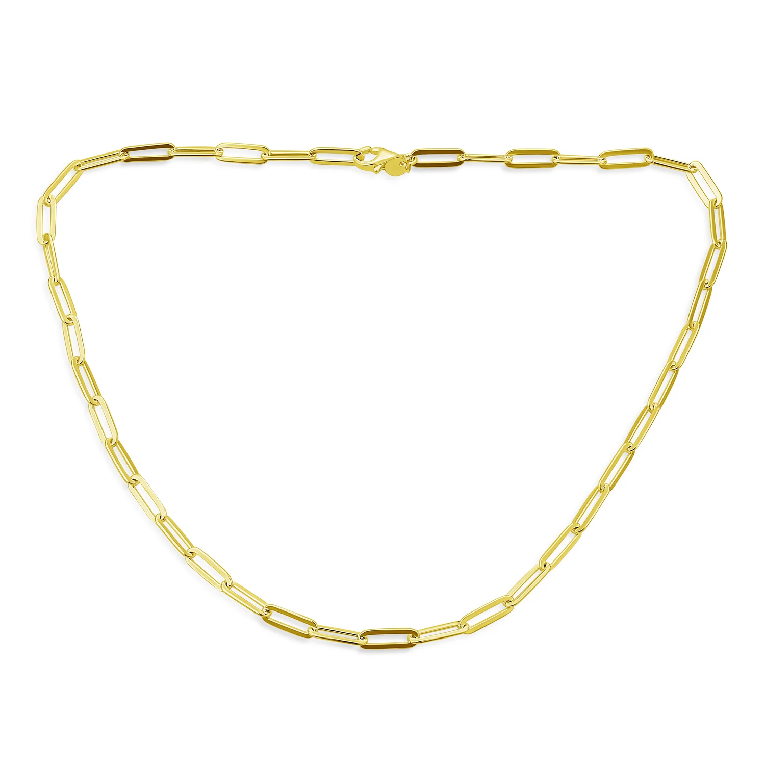 Paperclip Link Chain Necklace 14K Gold Over .925 Sterling Silver 18" Nickel-Free