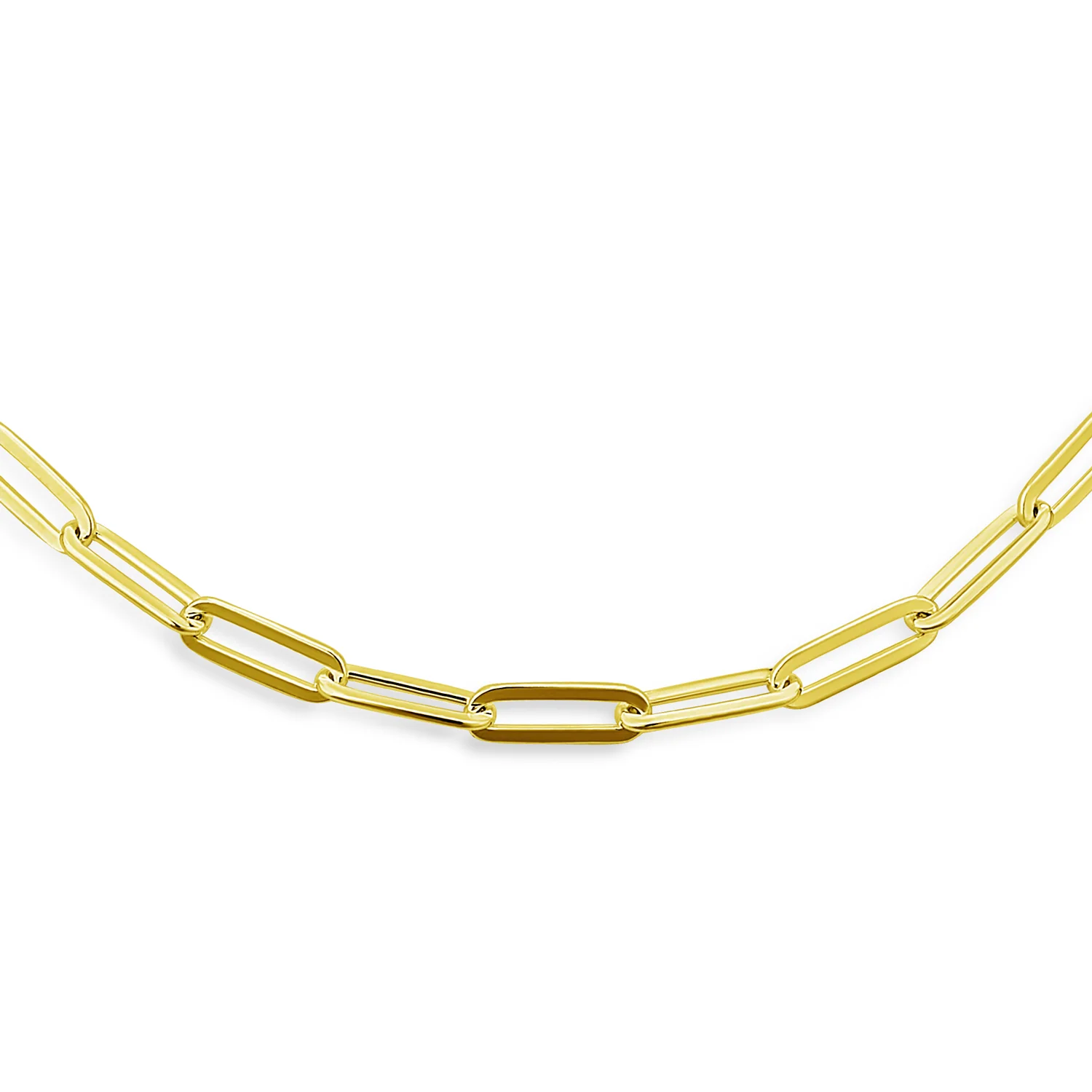 Paperclip Link Chain Necklace 14K Gold Over .925 Sterling Silver 18" Nickel-Free - Image 2