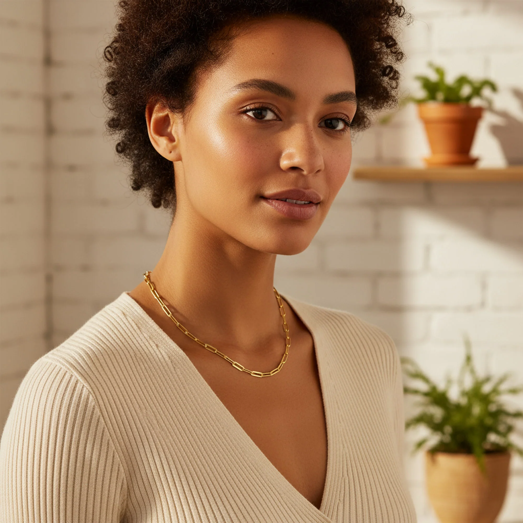 Paperclip Link Chain Necklace 14K Gold Over .925 Sterling Silver 18" Nickel-Free - Image 3