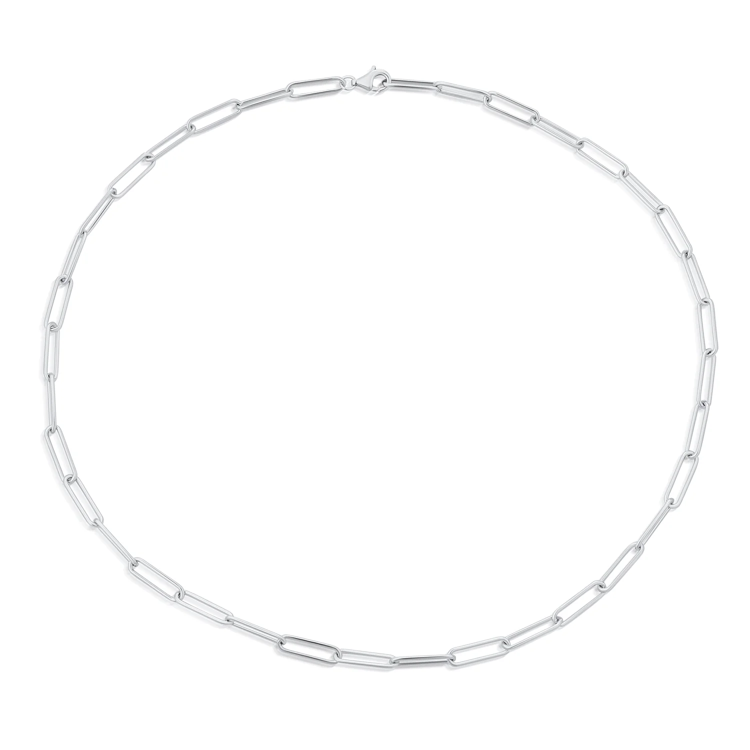 Paperclip Link Chain Necklace 14K Gold Over Sterling Silver 18, 20 Inch - Image 2