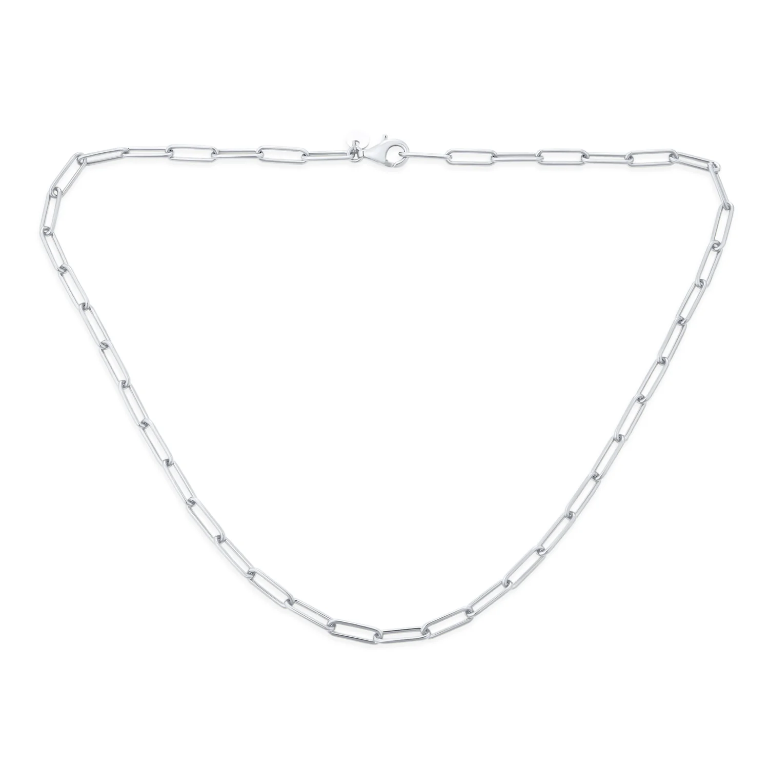 Solid 14K Gold Over Sterling Silver Italian Paperclip Chain Necklace for Men