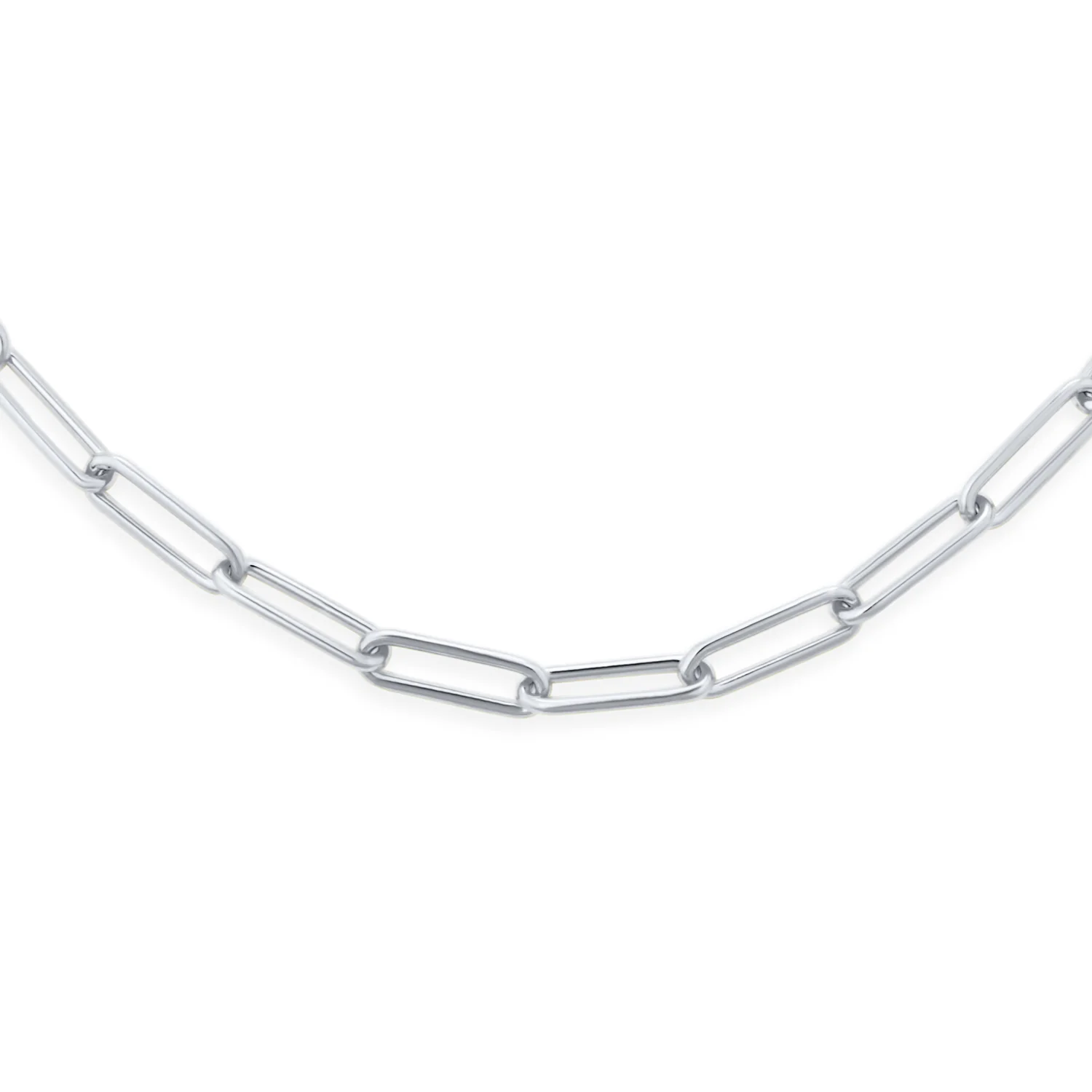 Solid 14K Gold Over Sterling Silver Italian Paperclip Chain Necklace for Men - Image 3