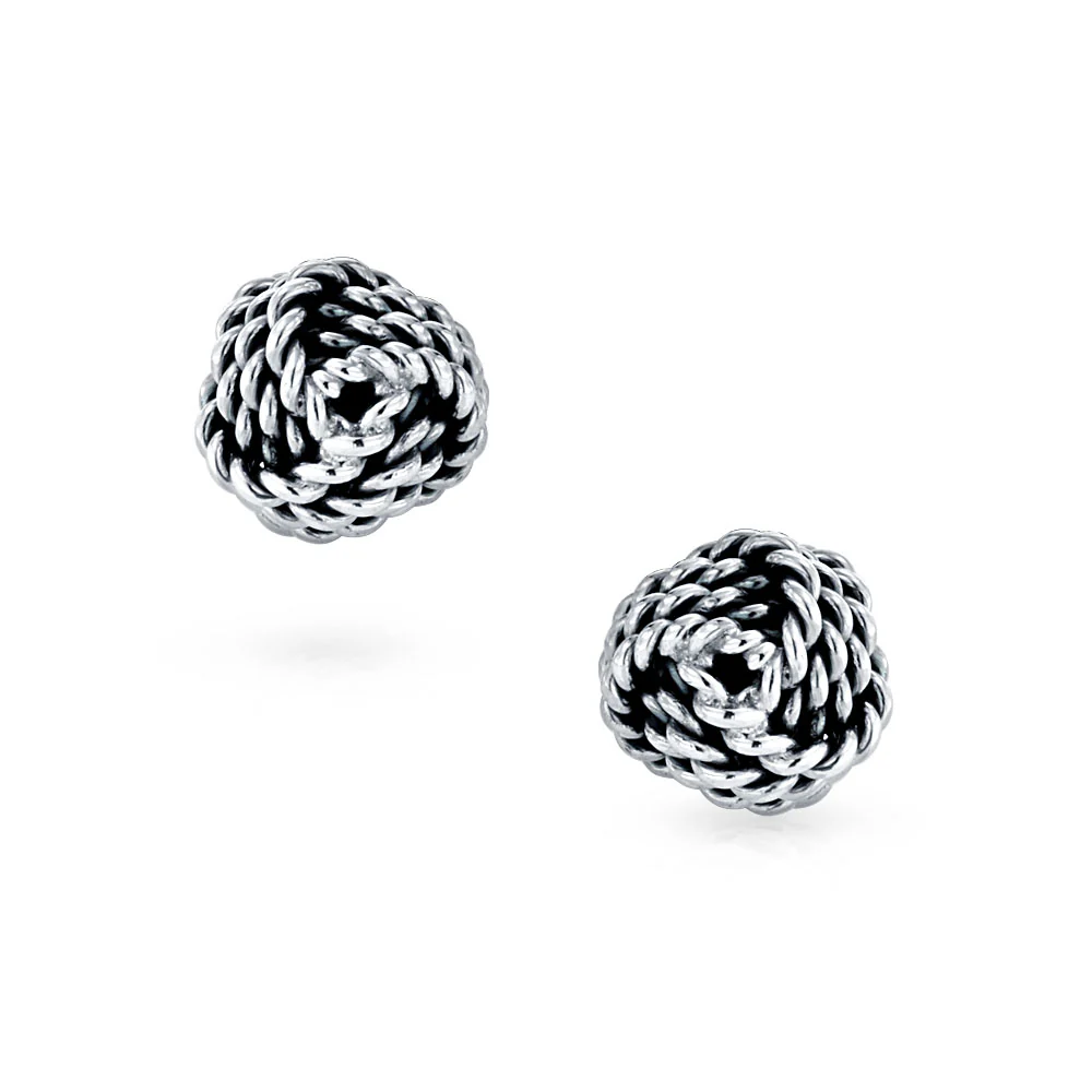 Solid Double Sided Twisted Love Knot Cufflinks for Dad Groomsmen .925 Sterling Silver Gift - Image 2