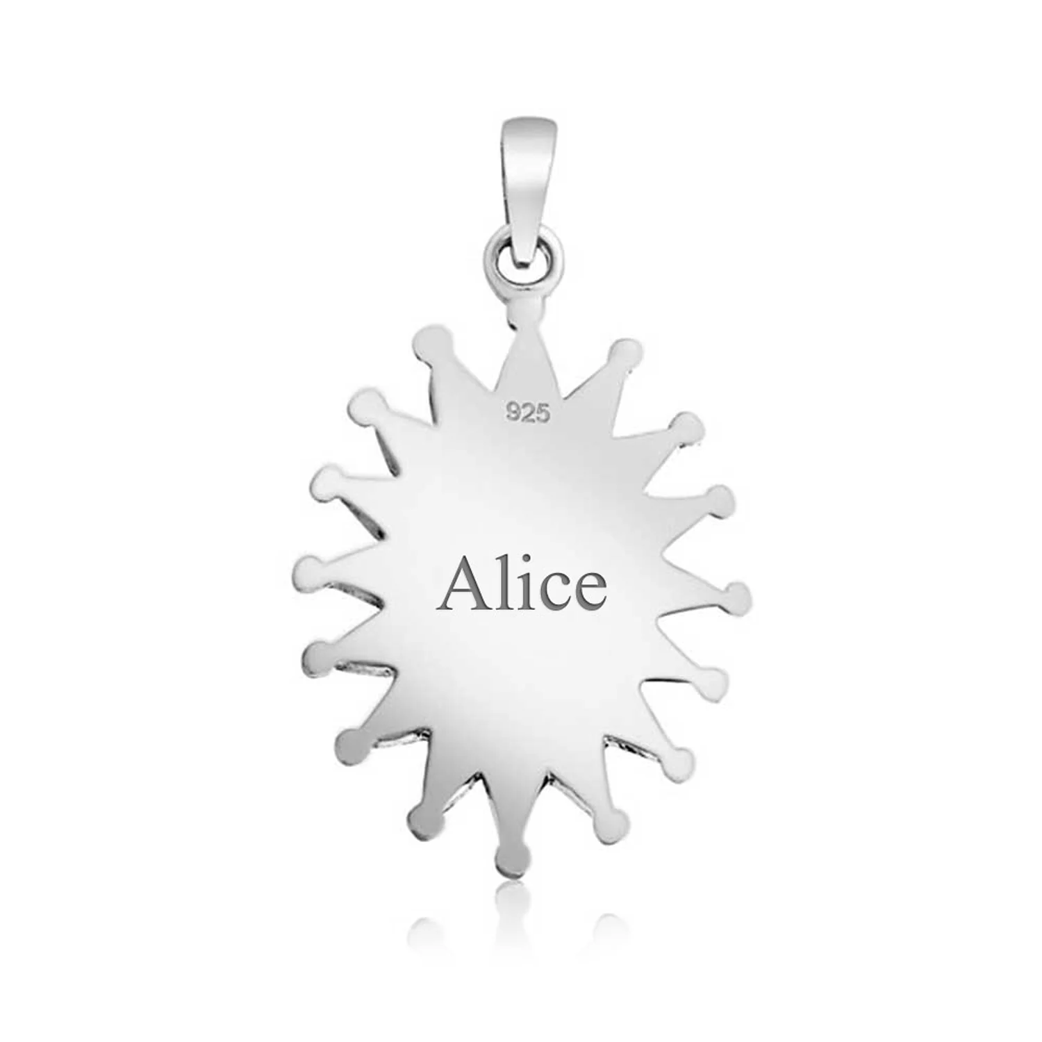 Southwestern Style Orange Blue Natural Turquoise Flower Blossom Necklace Pendant .925 Sterling Silver - Image 5