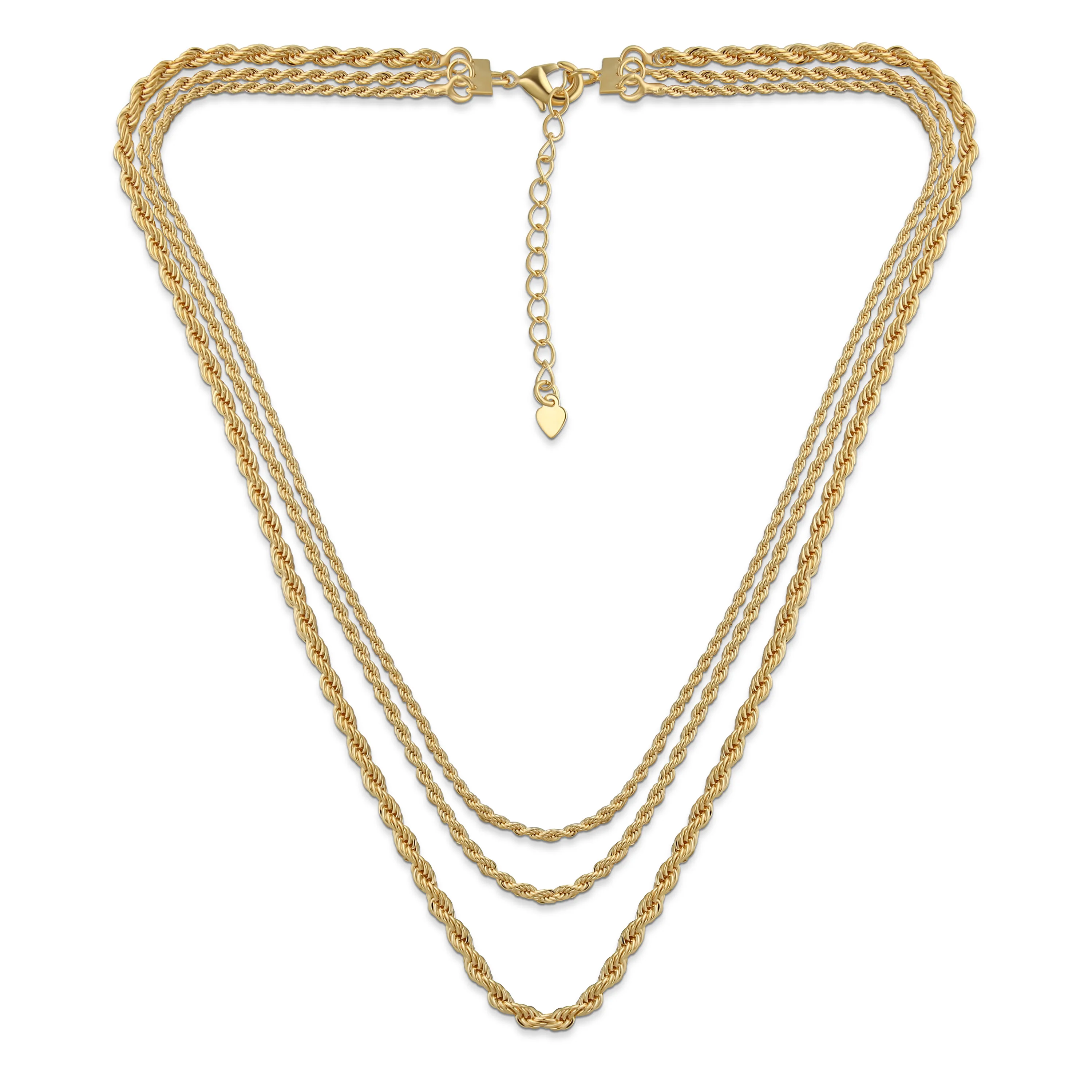 Statement Rope Multi Strand Choker Necklace Gold Plated
