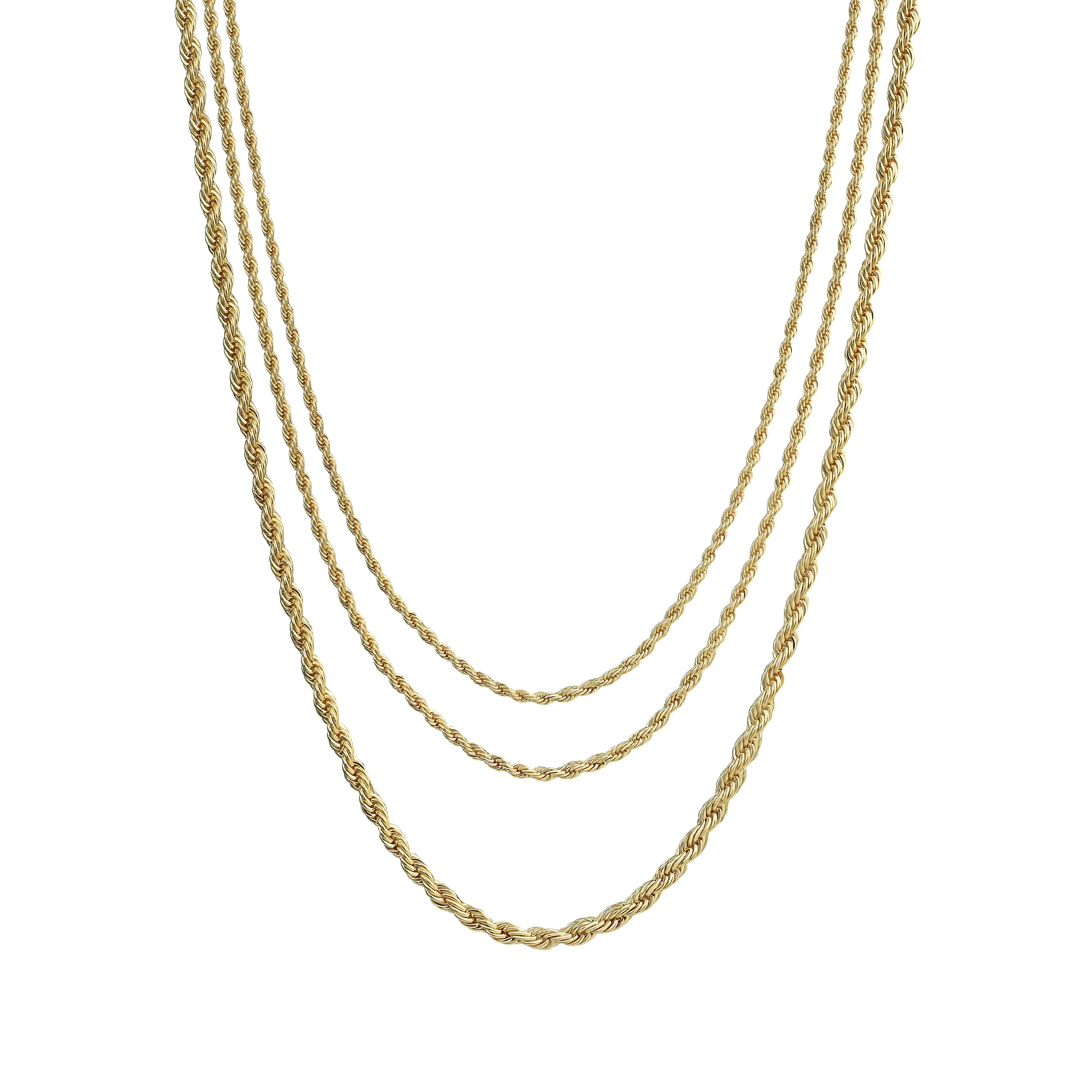 Statement Rope Multi Strand Choker Necklace Gold Plated - Image 2