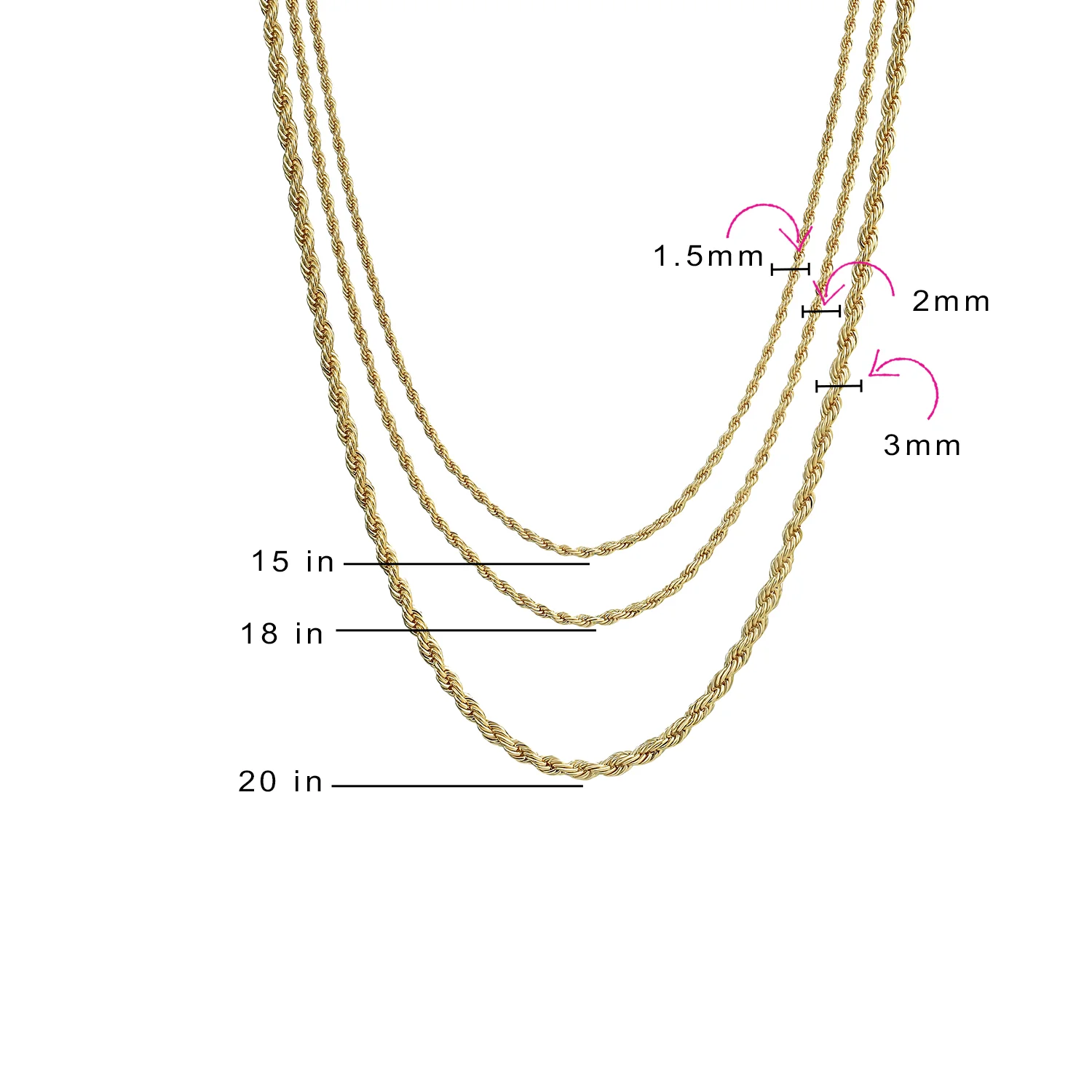 Statement Rope Multi Strand Choker Necklace Gold Plated - Image 4