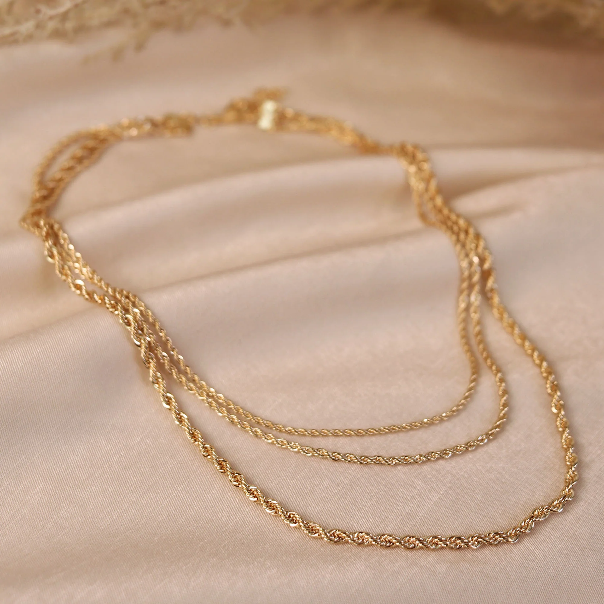 Statement Rope Multi Strand Choker Necklace Gold Plated - Image 5