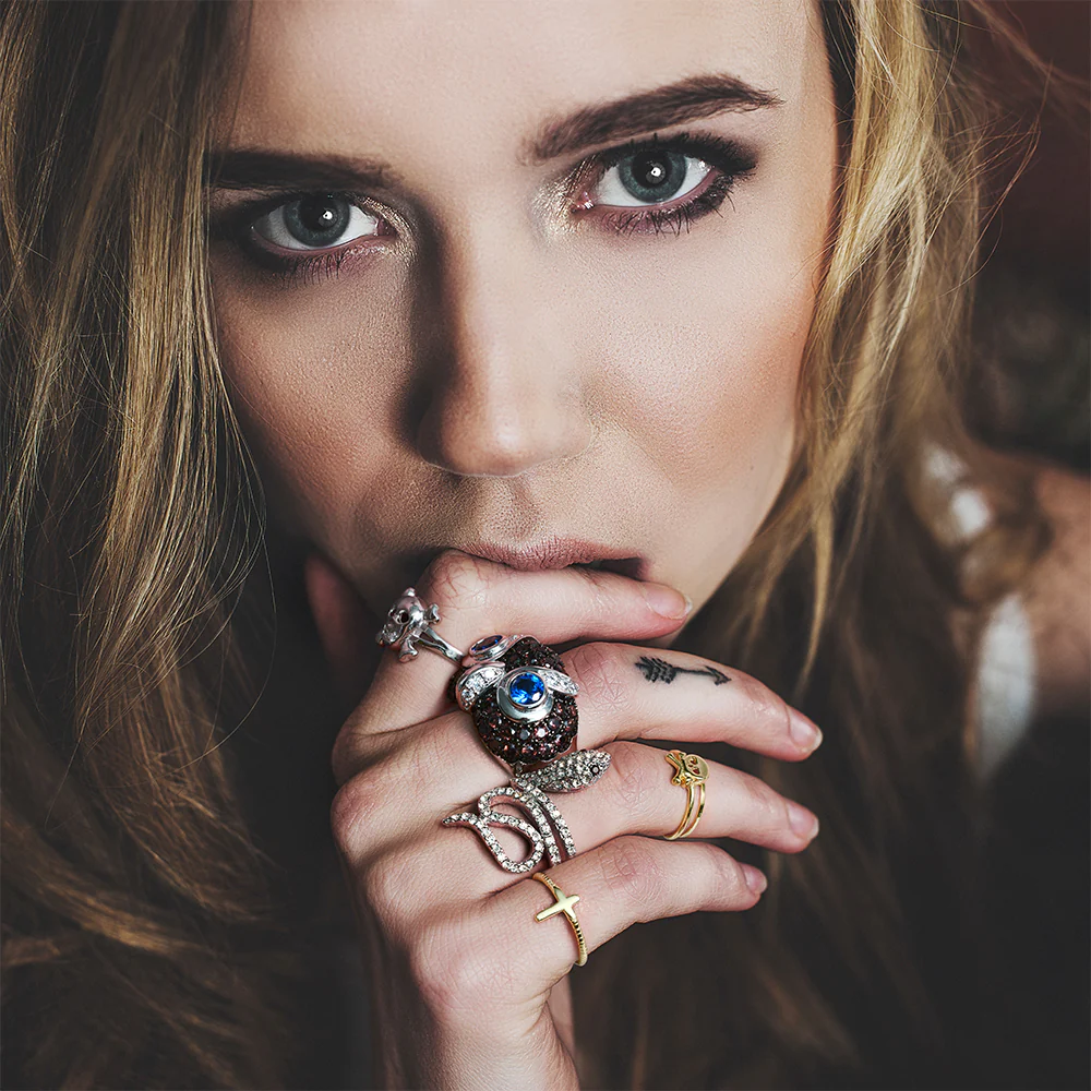 Wrap Snake Statement Ring Red Eye Cubic Zirconia Pave CZ Silver Plated - Image 4