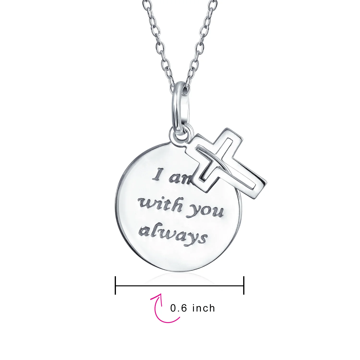 Spiritual Christian Eternal Circle Cross Pendant Necklace in Sterling Silver - Image 6