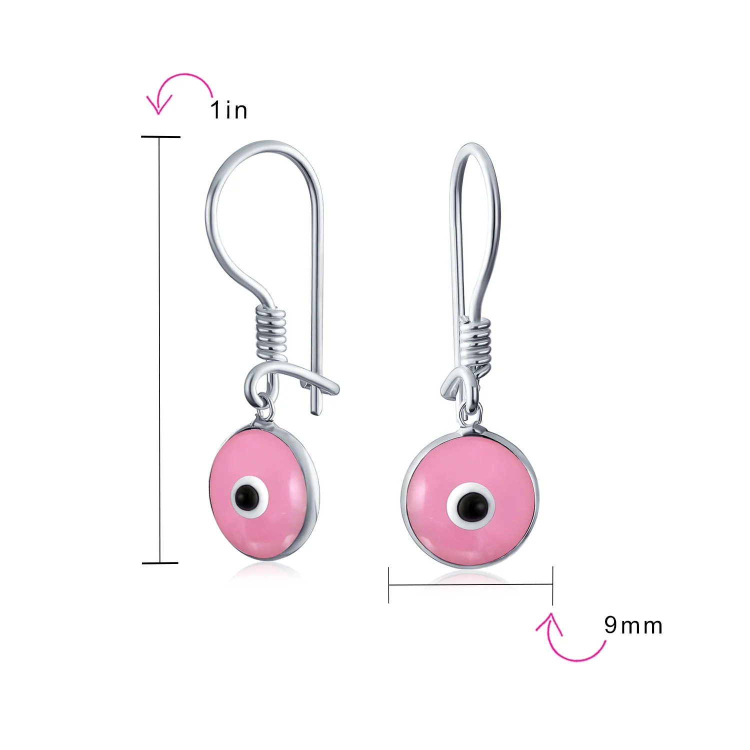 Spiritual Protection Multicolor Nazar Evil Eye Dangle Earrings Sterling Silver - Image 15