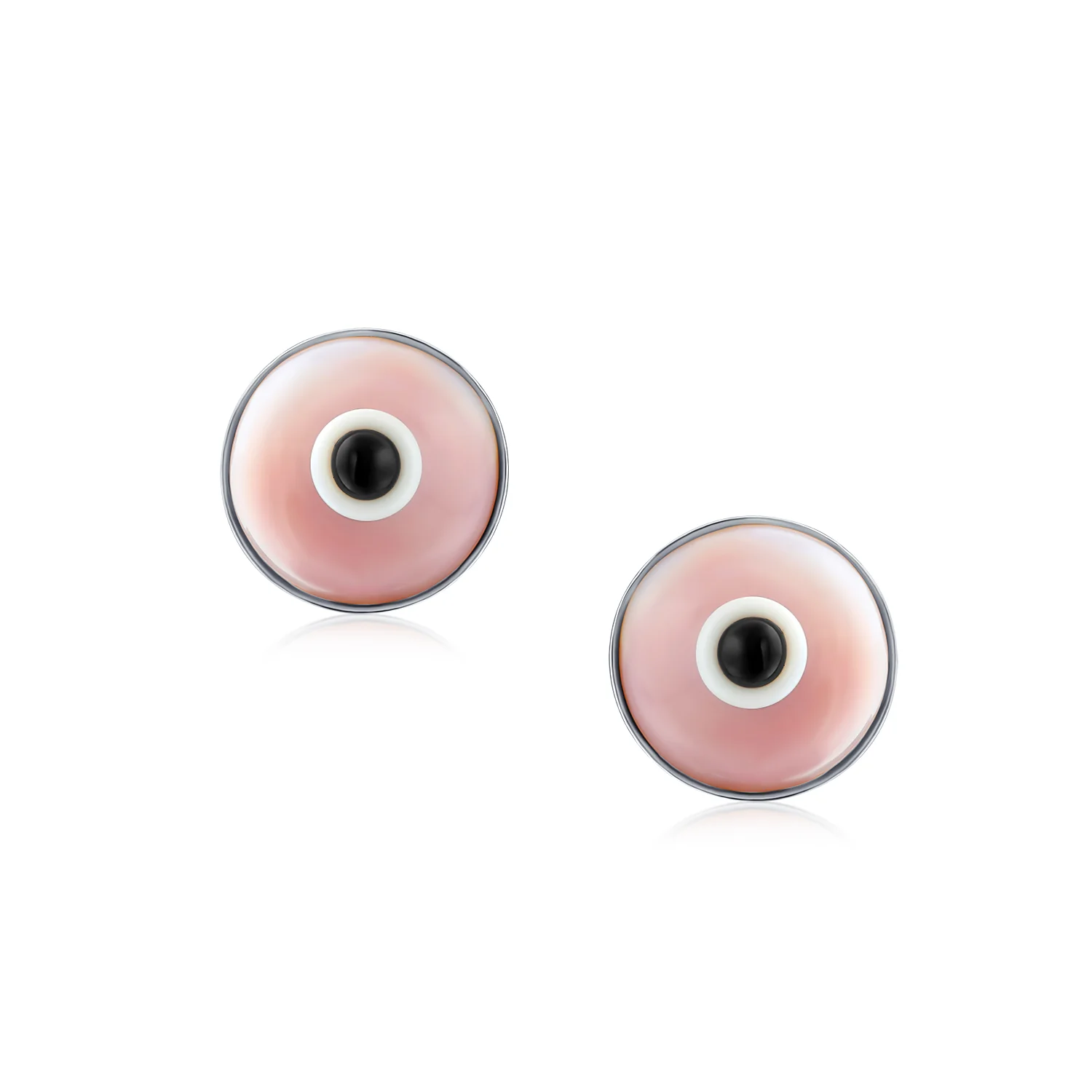 Spiritual Protection Evil Eye Stud Earrings Murano Glass Sterling Silver 9MM - Image 6
