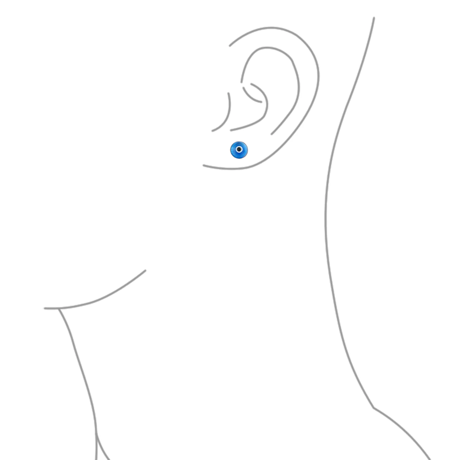 Spiritual Protection Evil Eye Stud Earrings Murano Glass Sterling Silver 9MM - Image 7