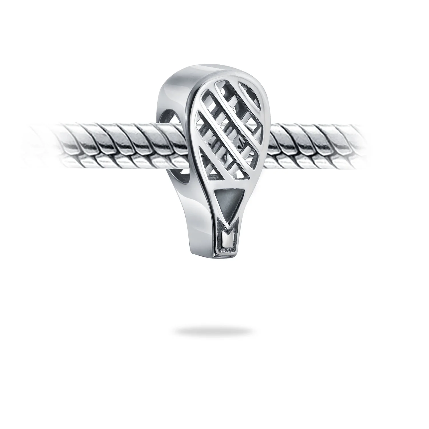 Set of 2 Sports Champion Trophy Dangle Tennis Racquet Charm Bead Sterling Silver - Image 3