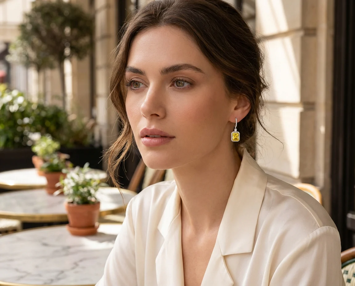 Statement Fashion Emerald Cut CZ Halo Dangle Chandelier Earrings GoldSilver - Image 7