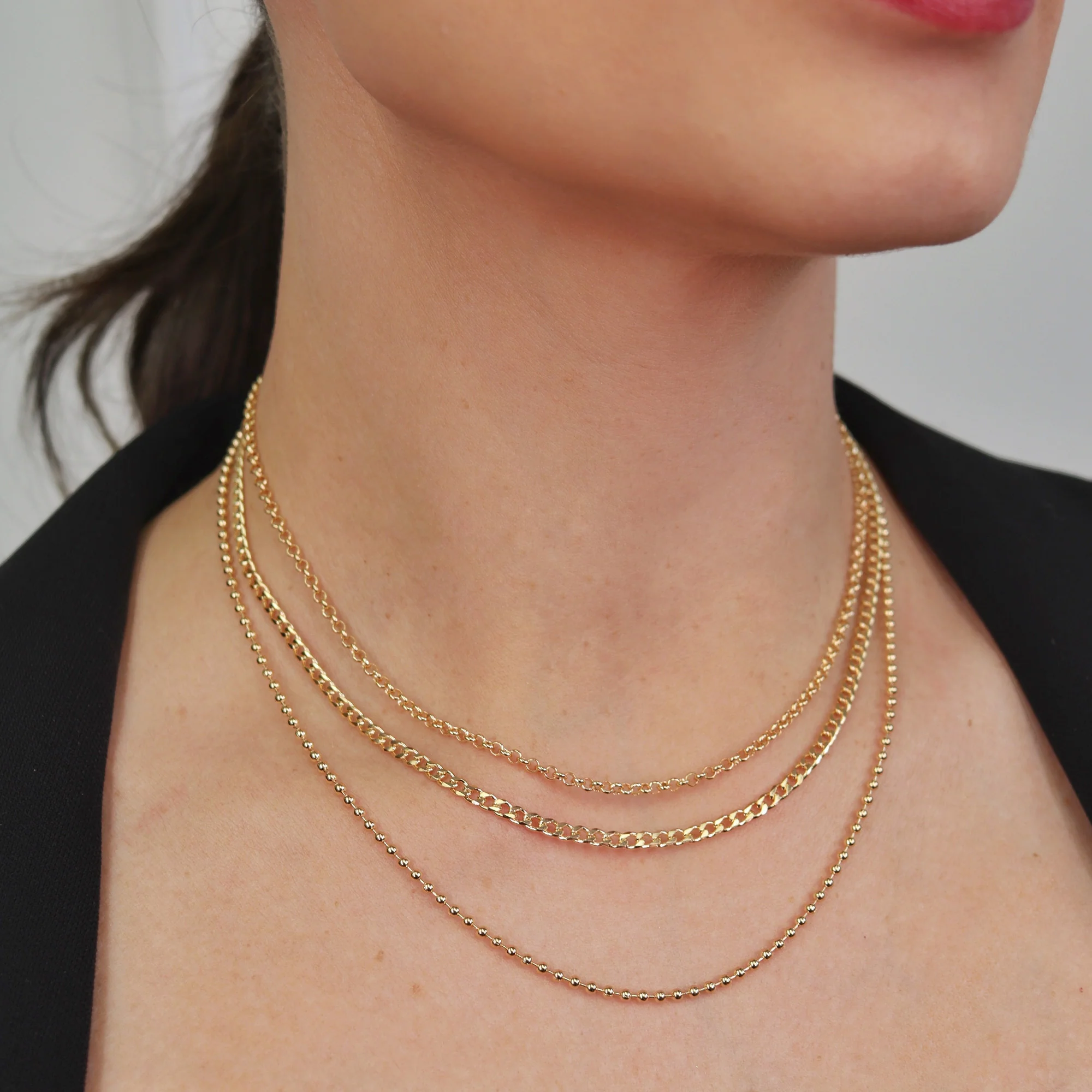Statement Bead Collar Necklace Multi-Strand Gold Choker - Image 3