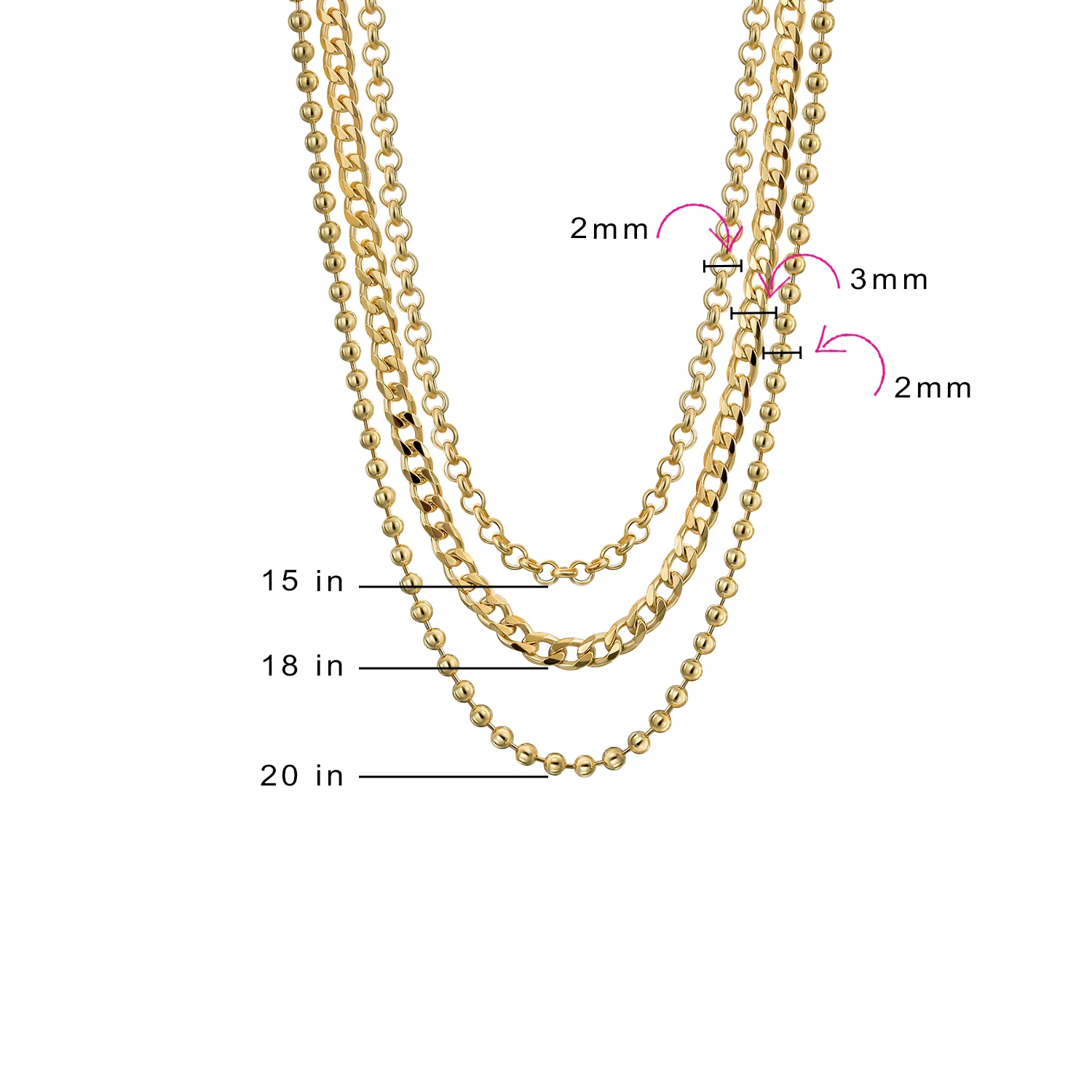 Statement Bead Collar Necklace Multi-Strand Gold Choker - Image 4