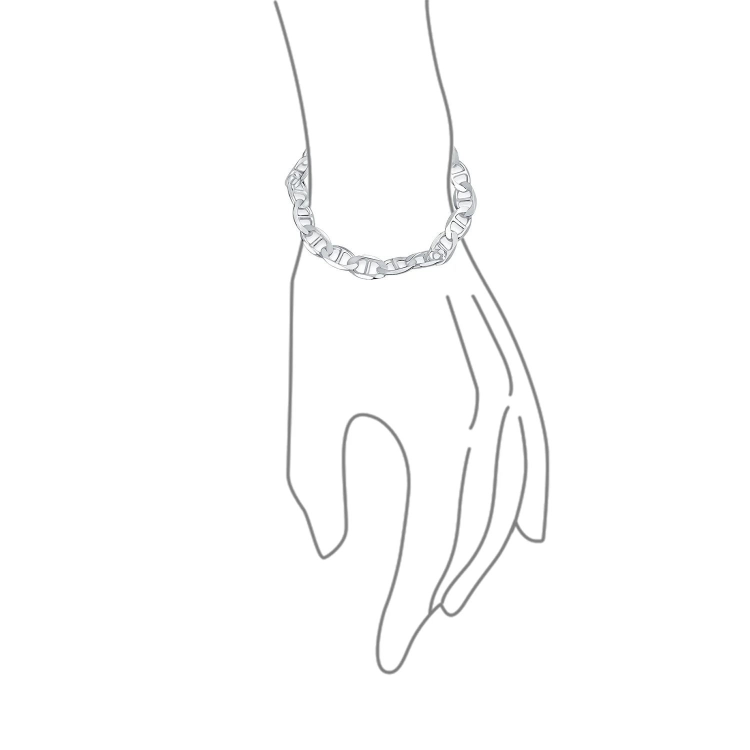 Heavy Solid .925 Sterling Silver 9MM Anchor Link Mariner Chain Bracelet 7.5 Inch - Image 3