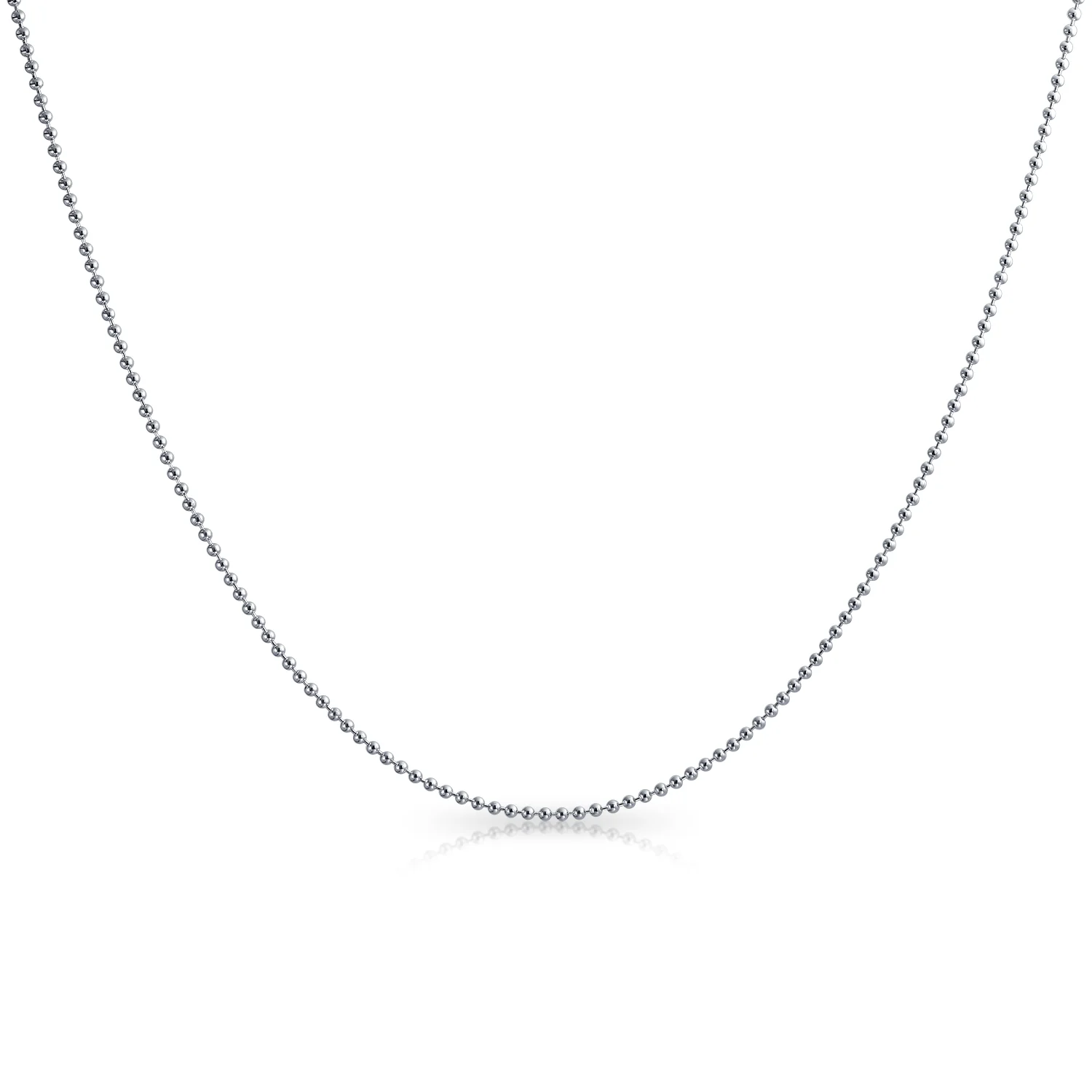 150 Gauge Sterling Silver Bead Ball Chain Necklace - Image 10
