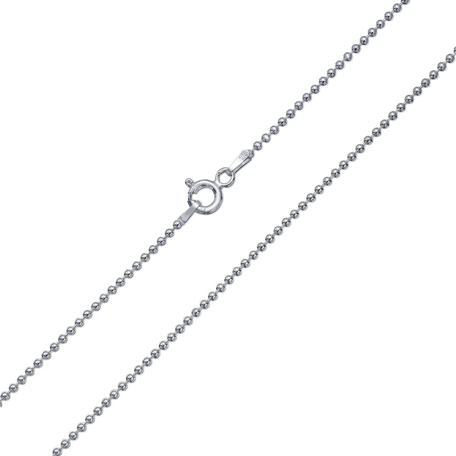 150 Gauge Sterling Silver Bead Ball Chain Necklace - Image 4