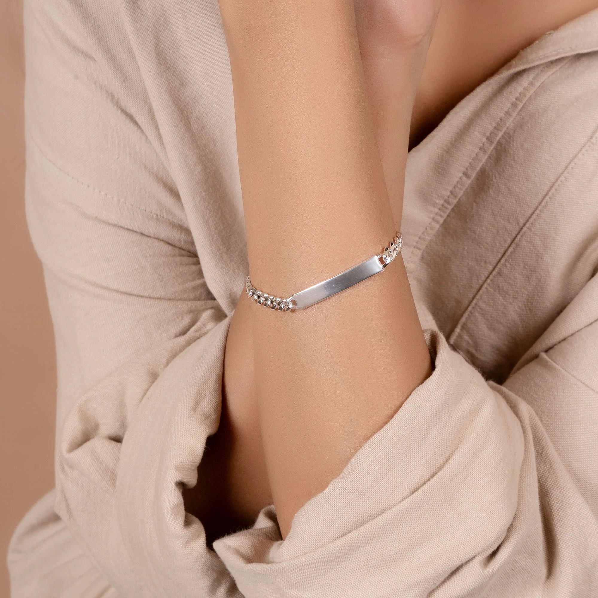 200 Gauge 8MM Heavy Sterling Silver Men's Figaro ID Bracelet - Image 4
