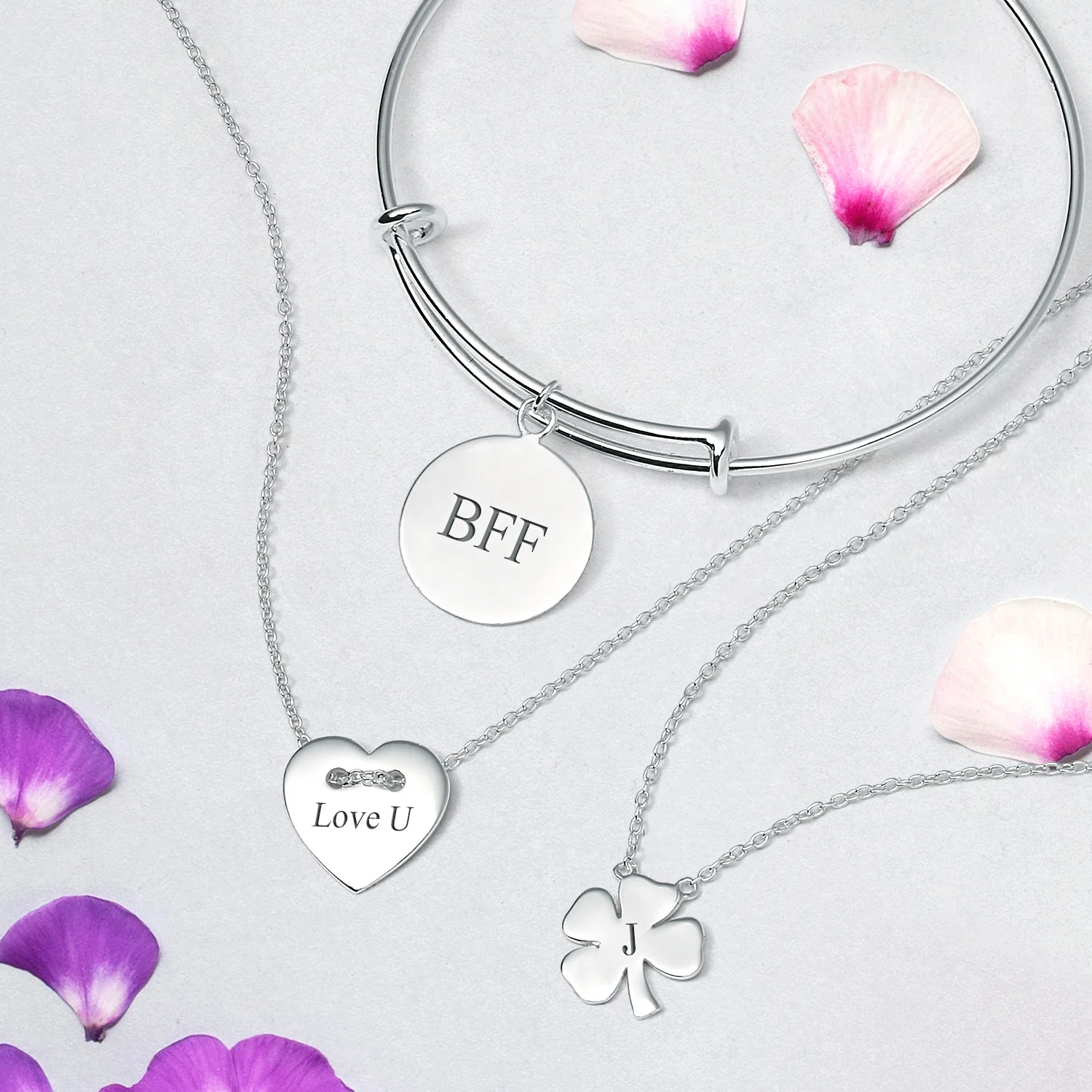 Sterling Silver ID Bracelet Monogram Disc Minimalist Expandable Design - Image 4