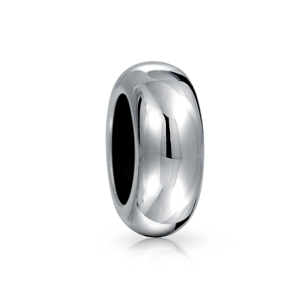 Set of 2 Clasp Spacer Charm Black Rubber Stopper Bead Sterling Silver - Image 3