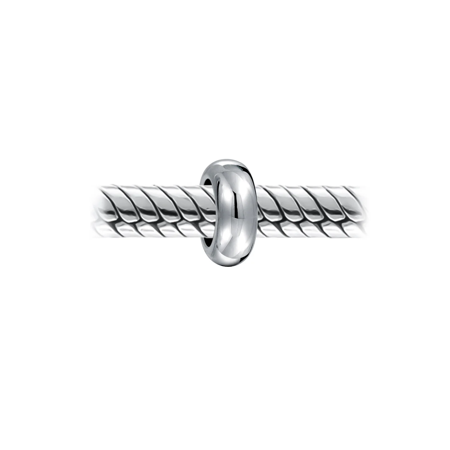 Set of 2 Clasp Spacer Charm Black Rubber Stopper Bead Sterling Silver - Image 5