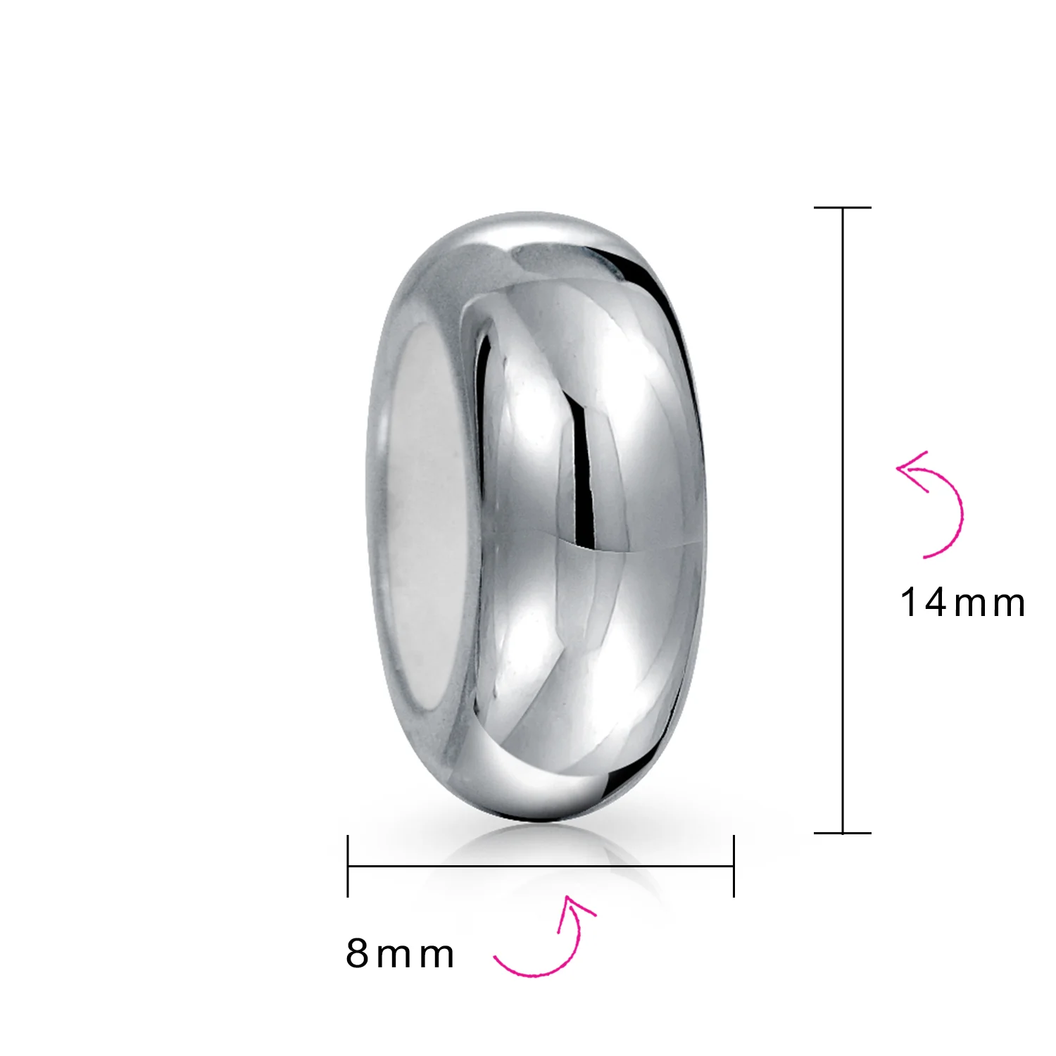 Set of 2 Clasp Spacer Charm Black Rubber Stopper Bead Sterling Silver - Image 8