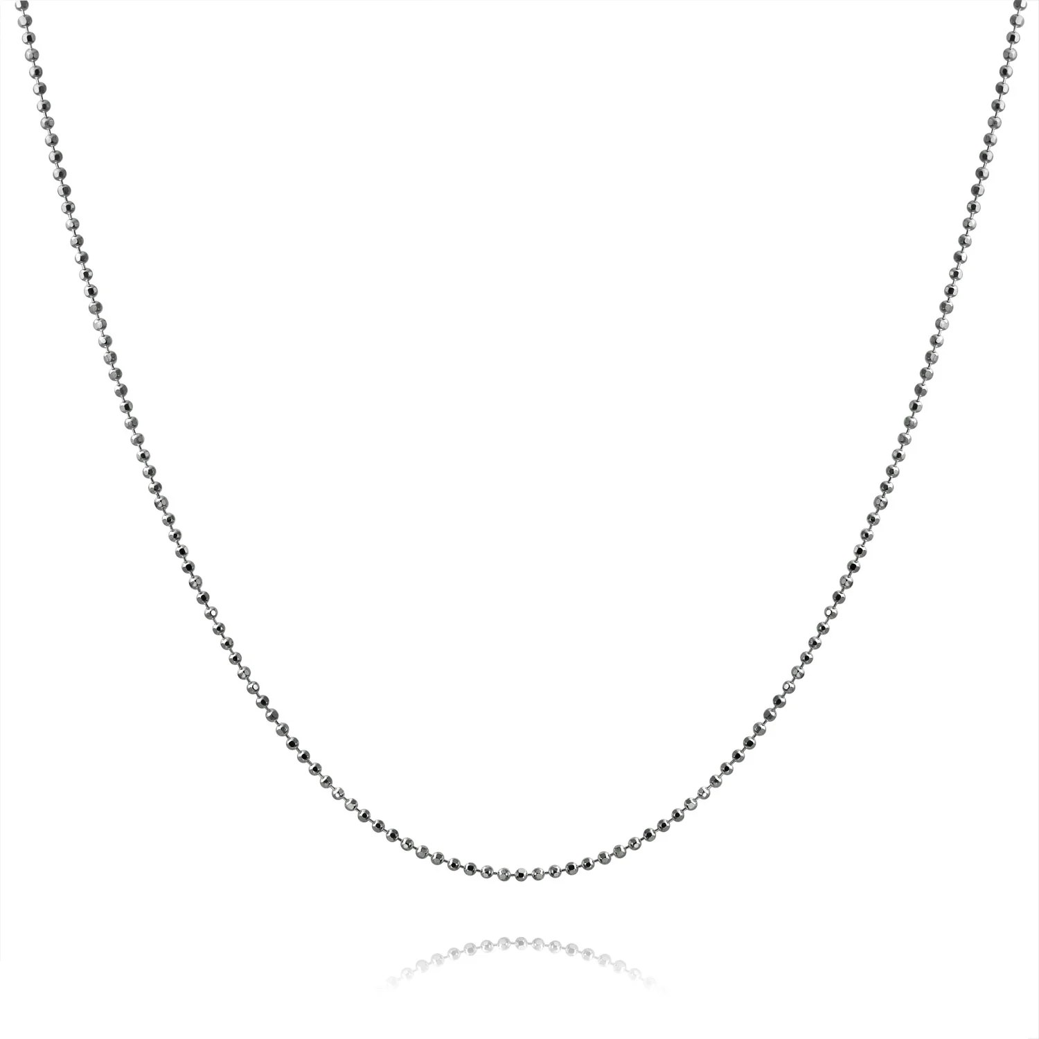 Sterling Silver Sparkle Diamond Cut Bead Chain Necklace 16-24 Inch Italy Made - Image 10