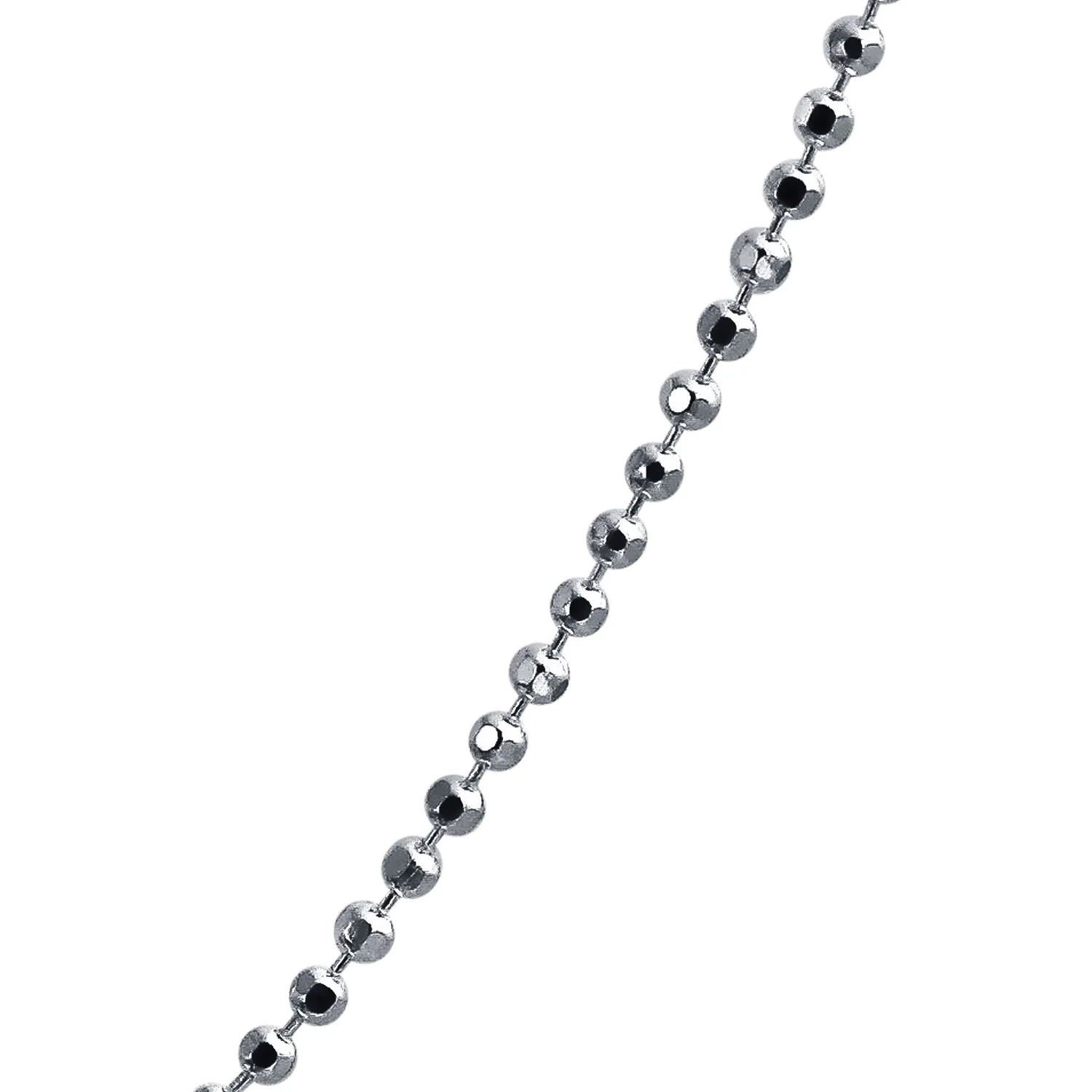 Sterling Silver Sparkle Diamond Cut Bead Chain Necklace 16-24 Inch Italy Made - Image 12