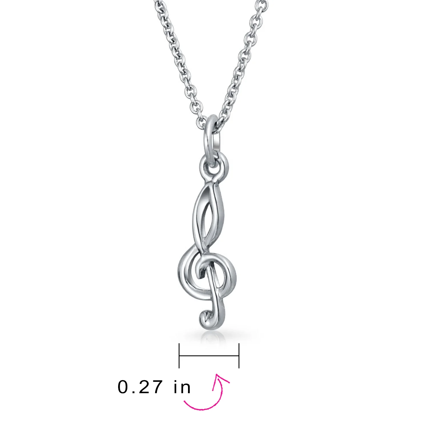 Sterling Silver Treble Clef Pendant Necklace for Music Teachers and Students - Image 4