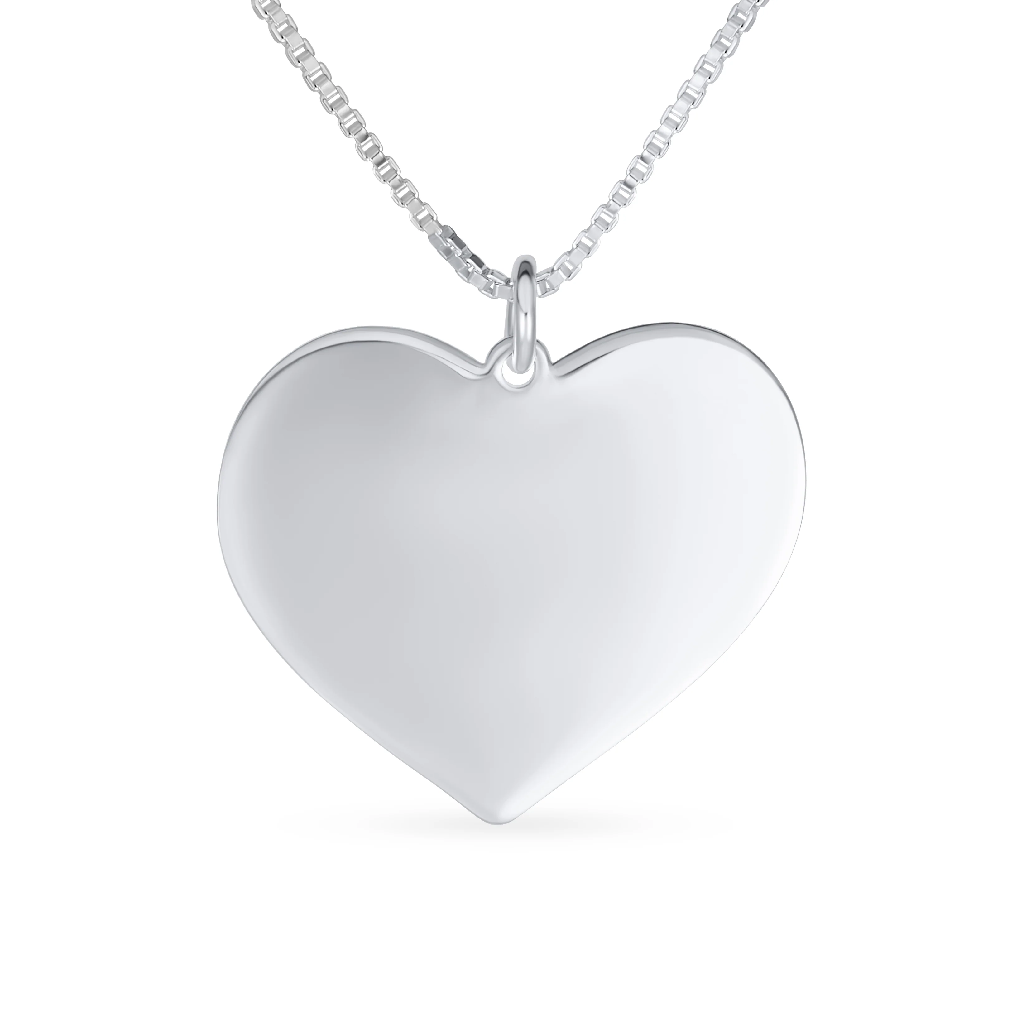 Pink Stripe Heart Words I love You Mom Heart Necklace Pendant .925 Sterling Silver - Image 2