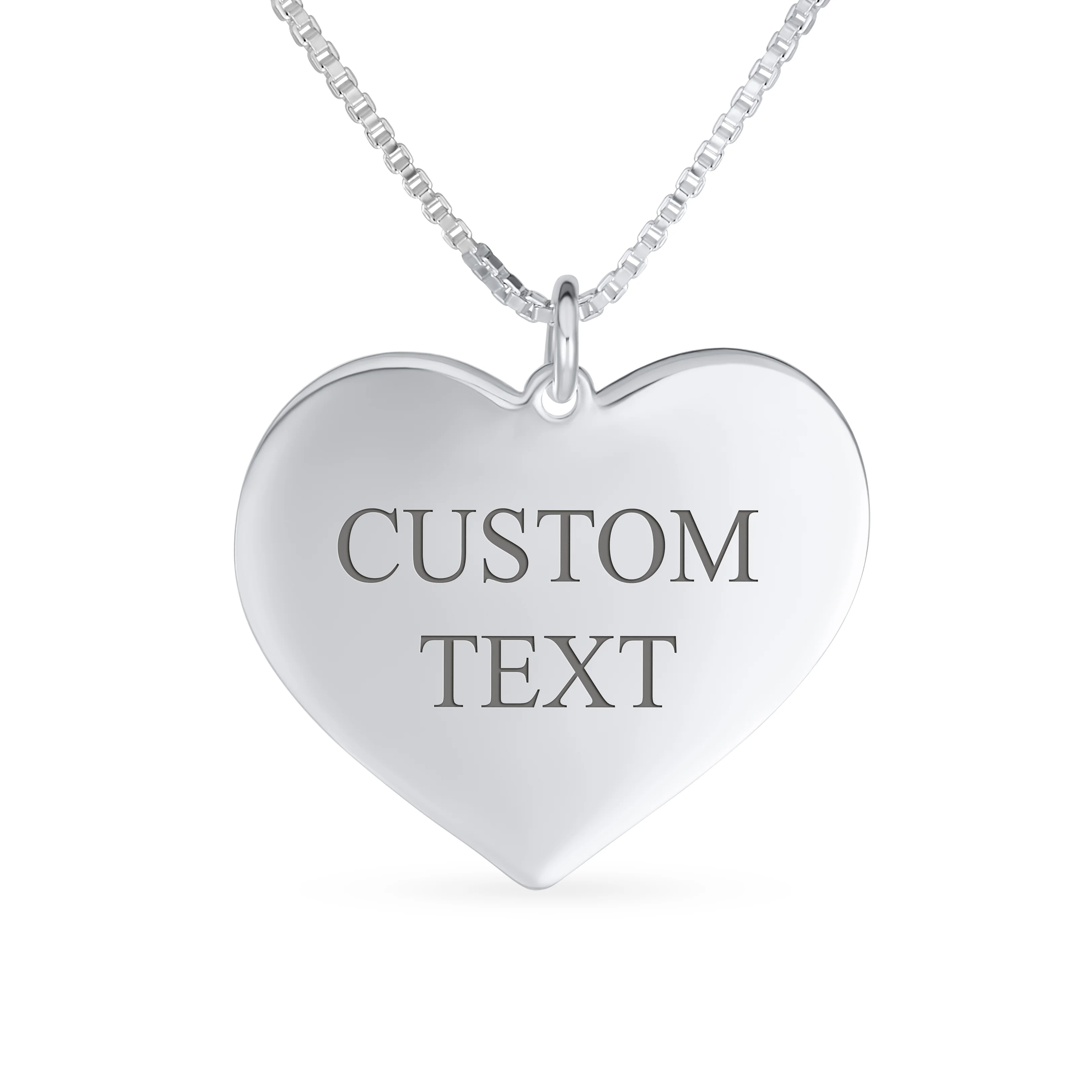 Pink Stripe Heart Words I love You Mom Heart Necklace Pendant .925 Sterling Silver - Image 5