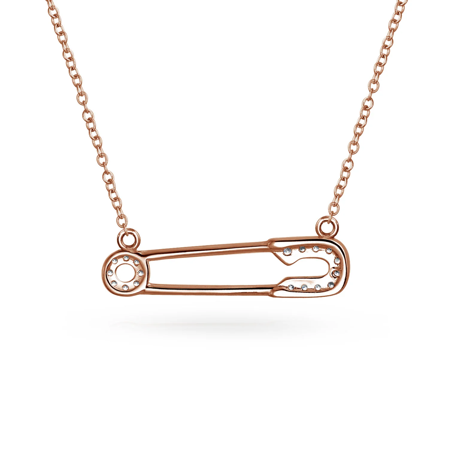 Support Symbol Pendant Necklace for Displaced People CZ Accent Safety Pin - Image 9