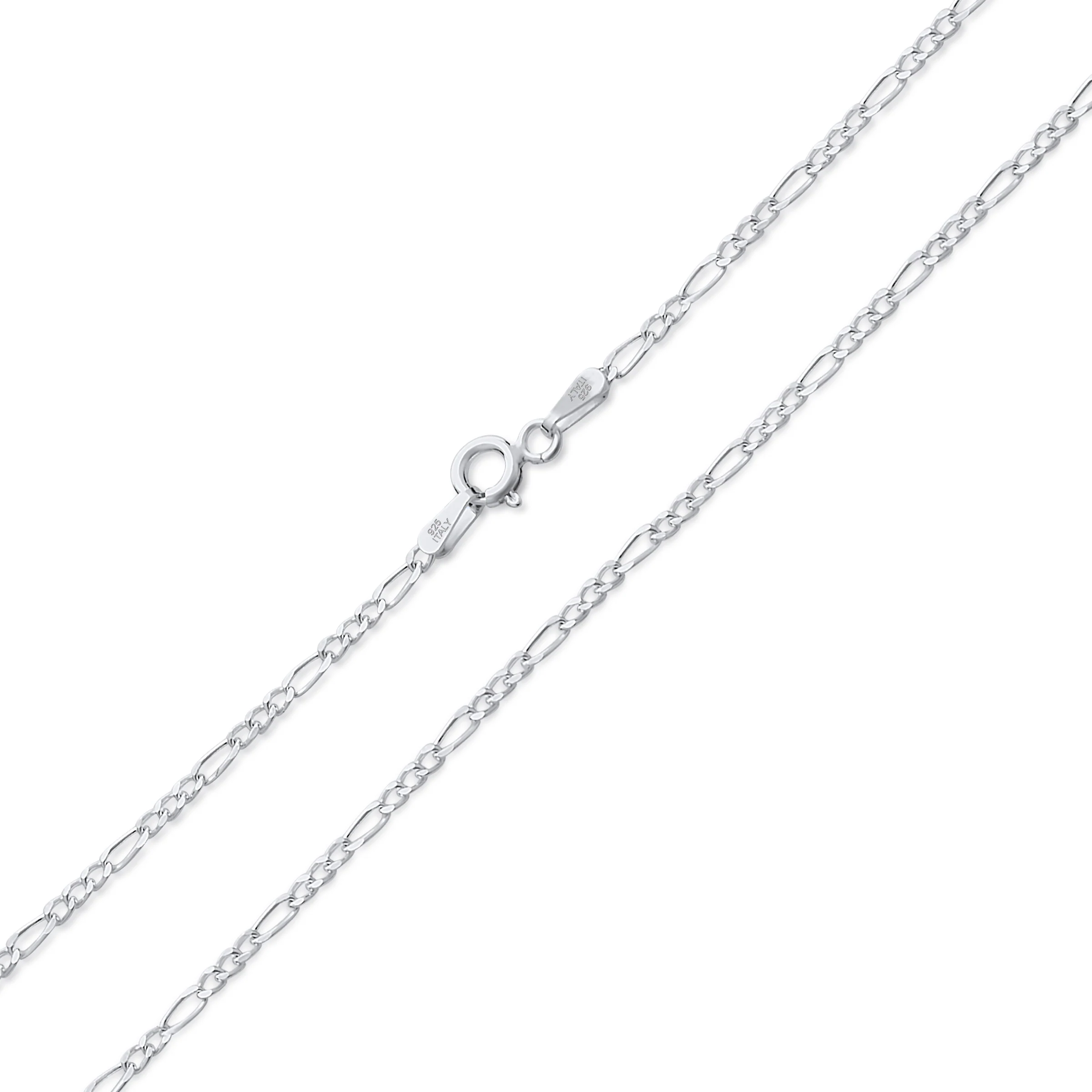 Classic Thin Lightweight 1.5MM Solid Figaro Link Chain Necklace .925 Sterling Silver 16" - Image 3
